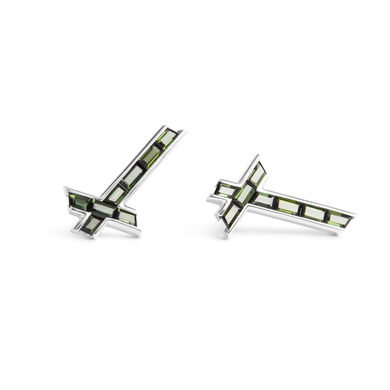 Lucky Star Earrings - October - Tourmaline - Silver