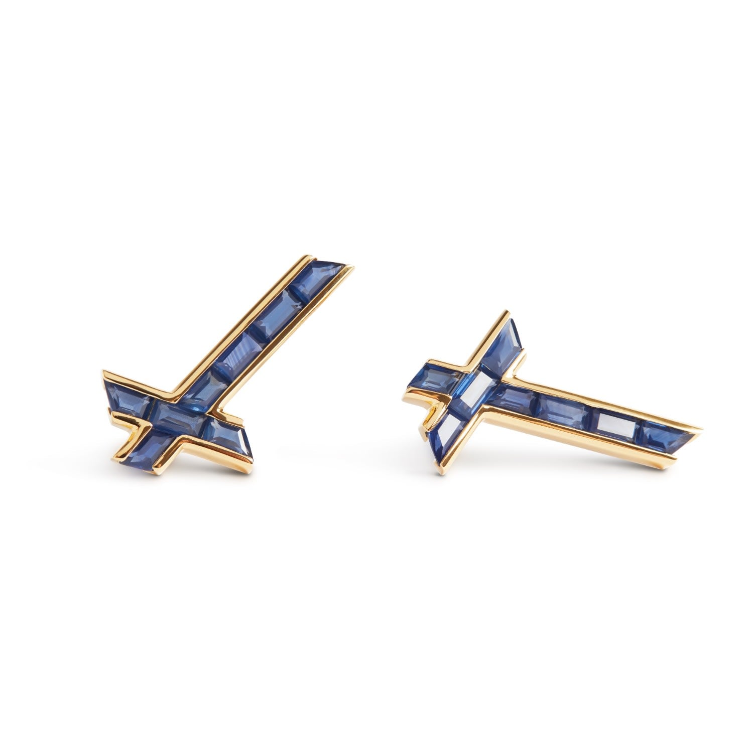 Lucky Star Earrings - September - Sapphire - Gold Vermeil