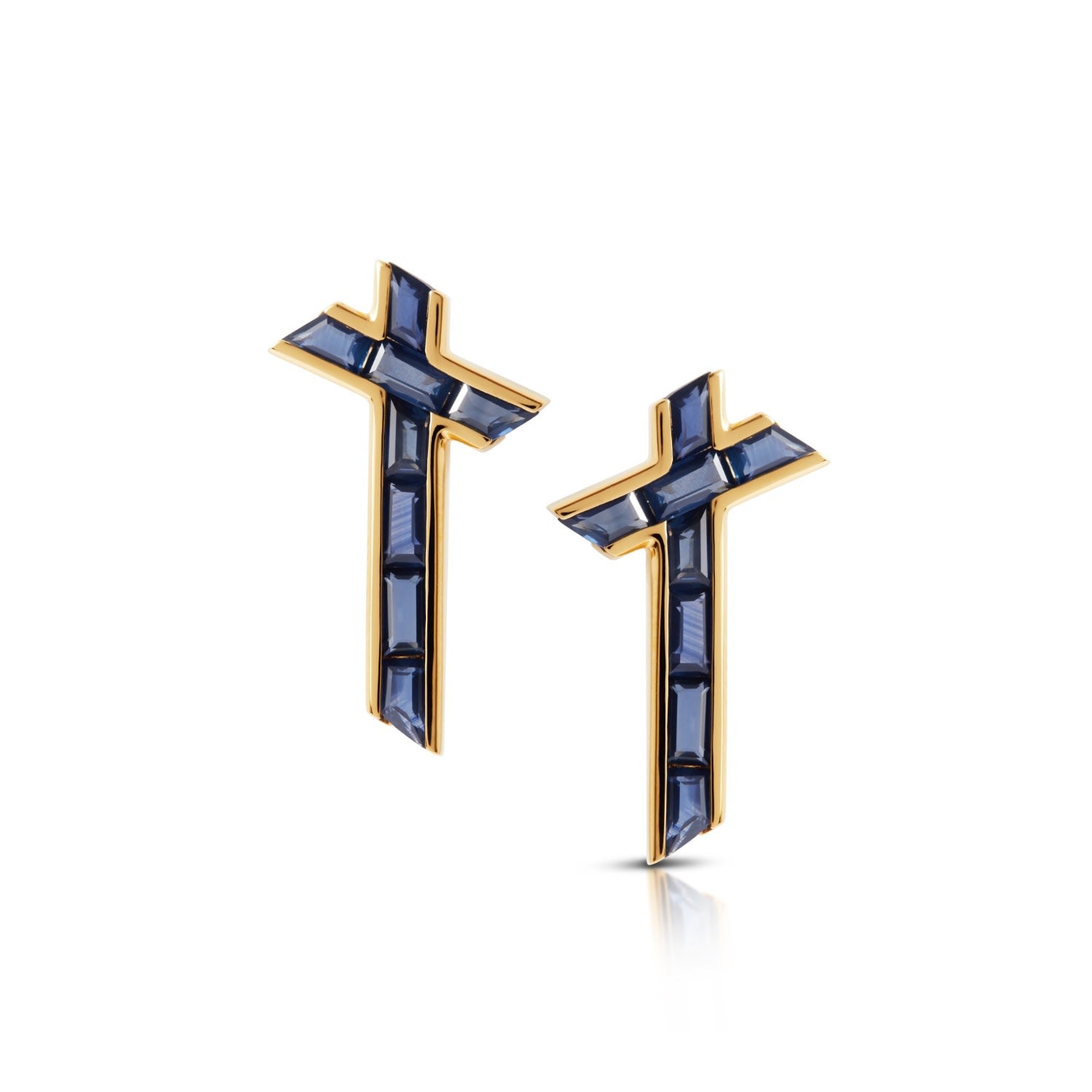 Lucky Star Earrings - September - Sapphire - Gold Vermeil