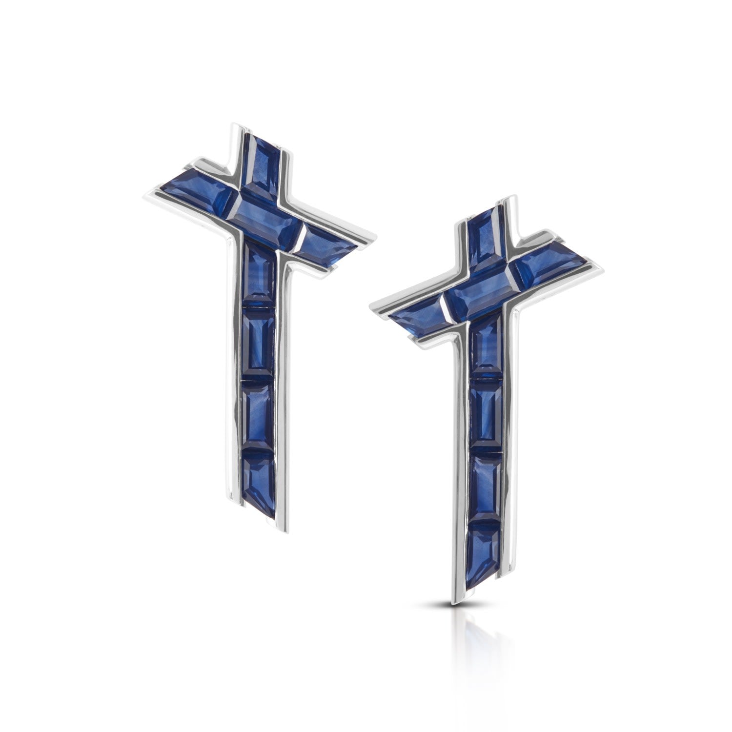 Lucky Star Earrings - September - Sapphire - Silver