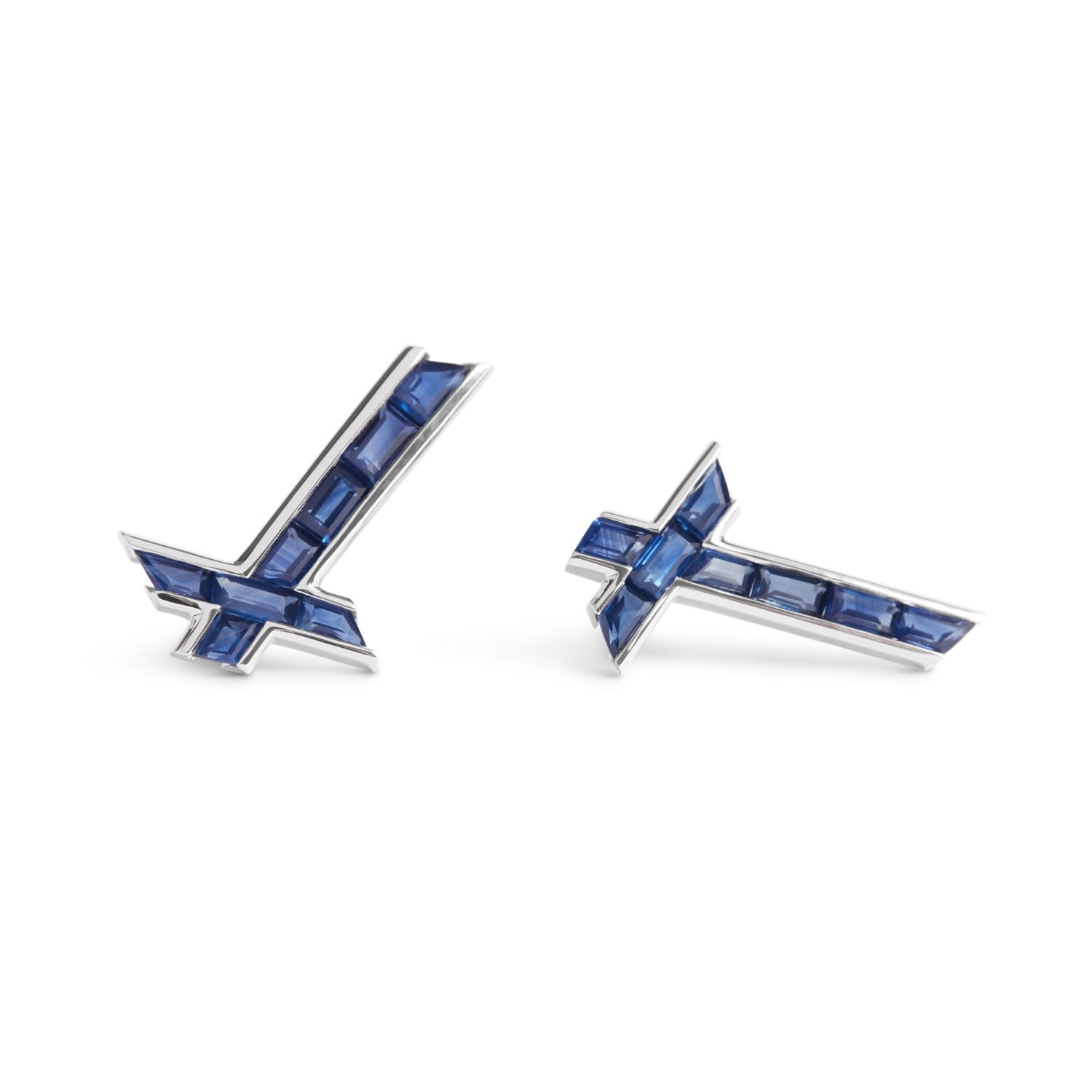 Lucky Star Earrings - September - Sapphire - Silver