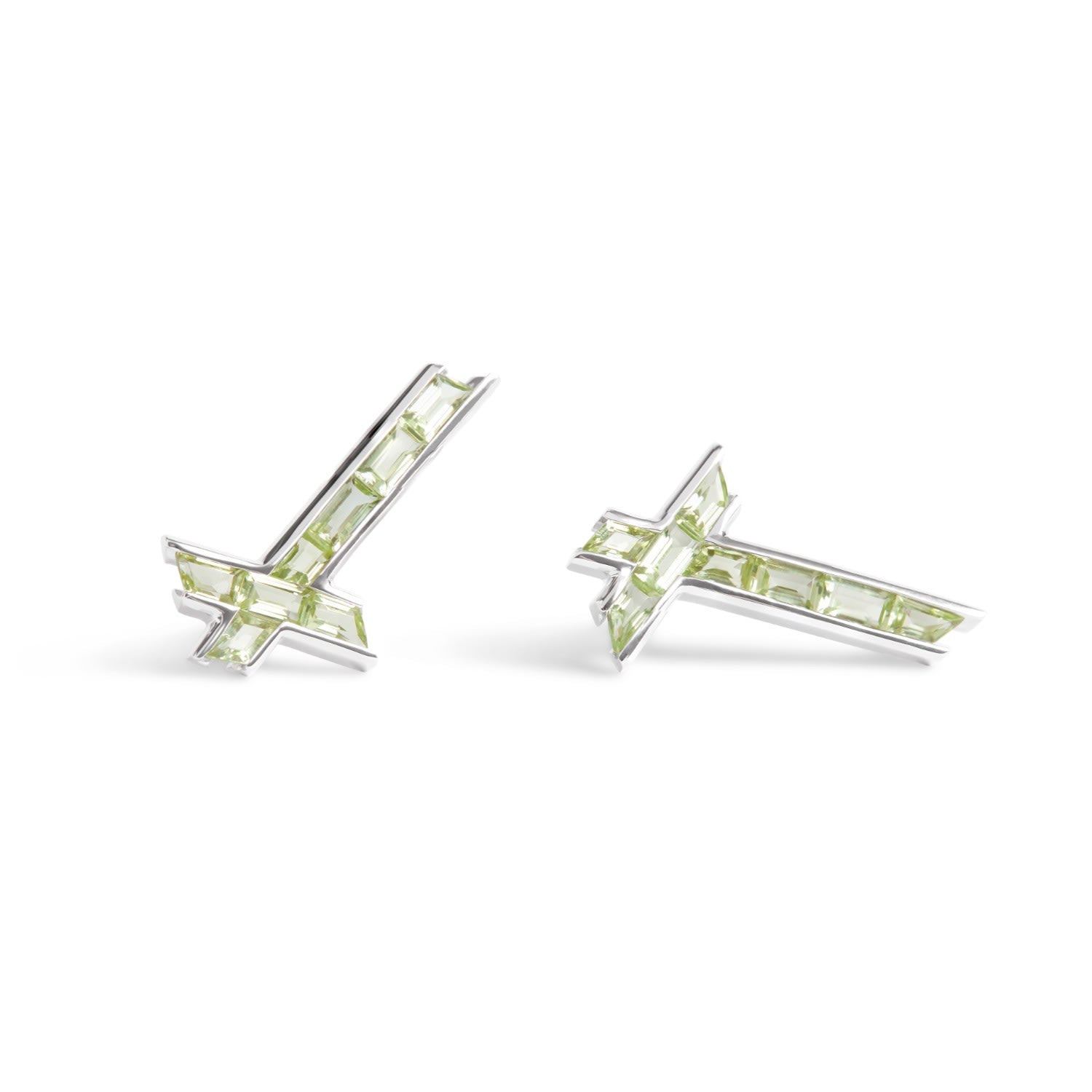 Lucky Star Earrings - August - Peridot - Silver