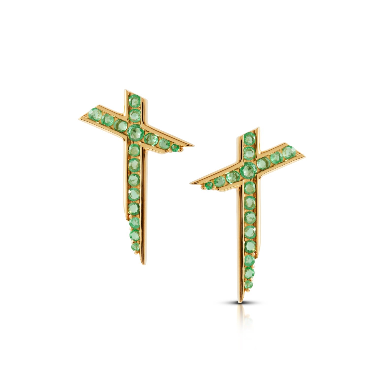 Lucky Star Earrings - May - Emerald - Gold Vermeil