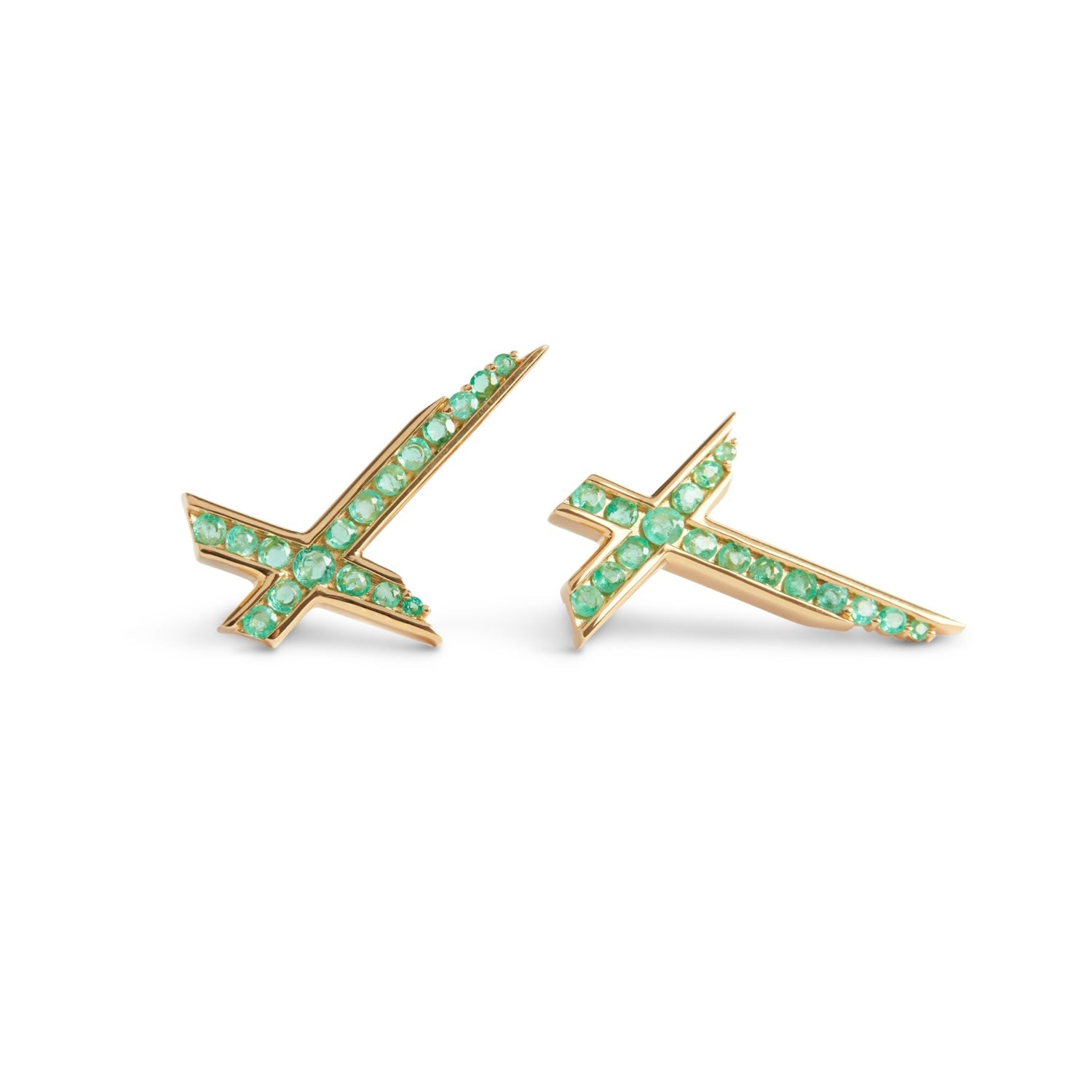 Lucky Star Earrings - May - Emerald - Gold Vermeil