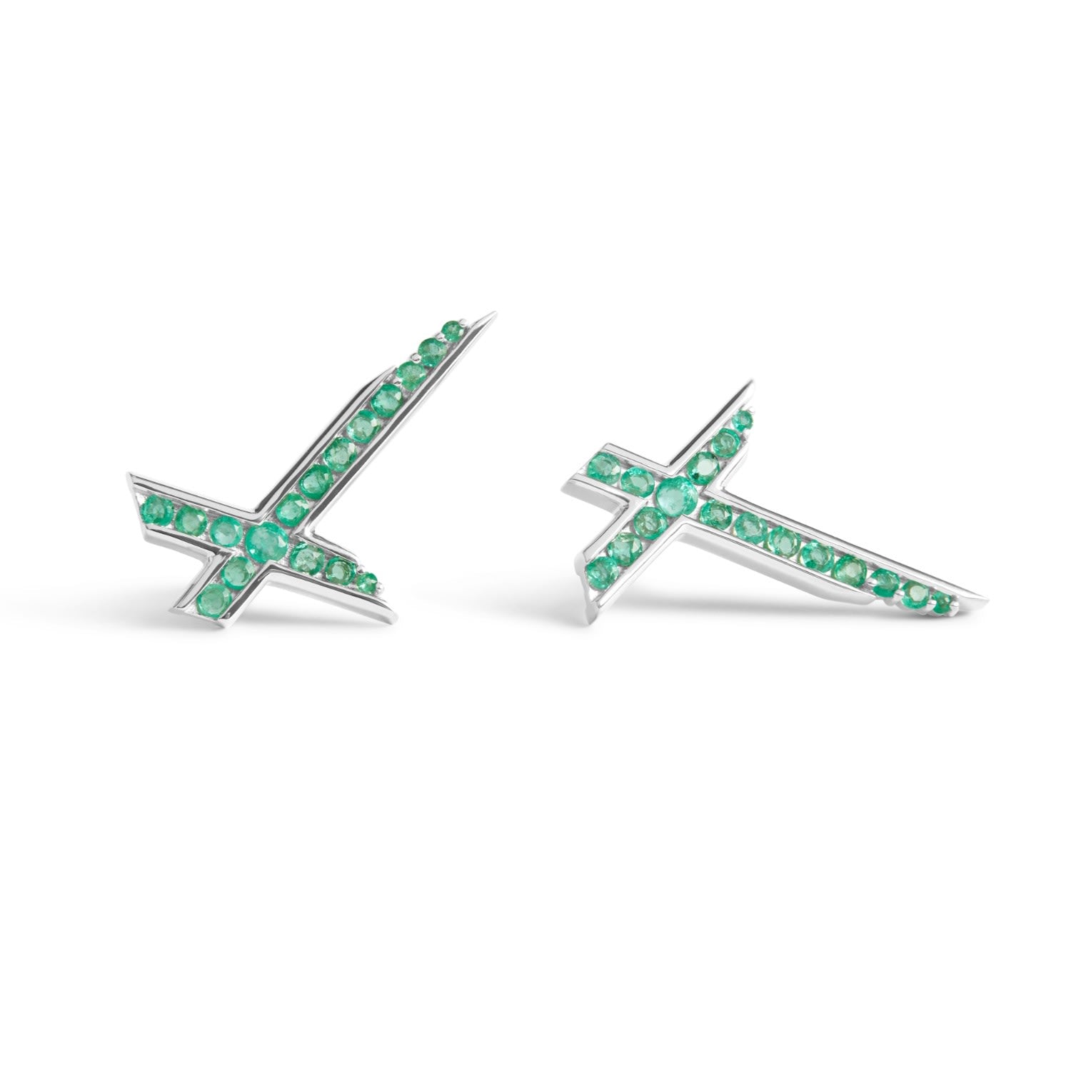 Lucky Star Earrings - May - Emerald - Silver