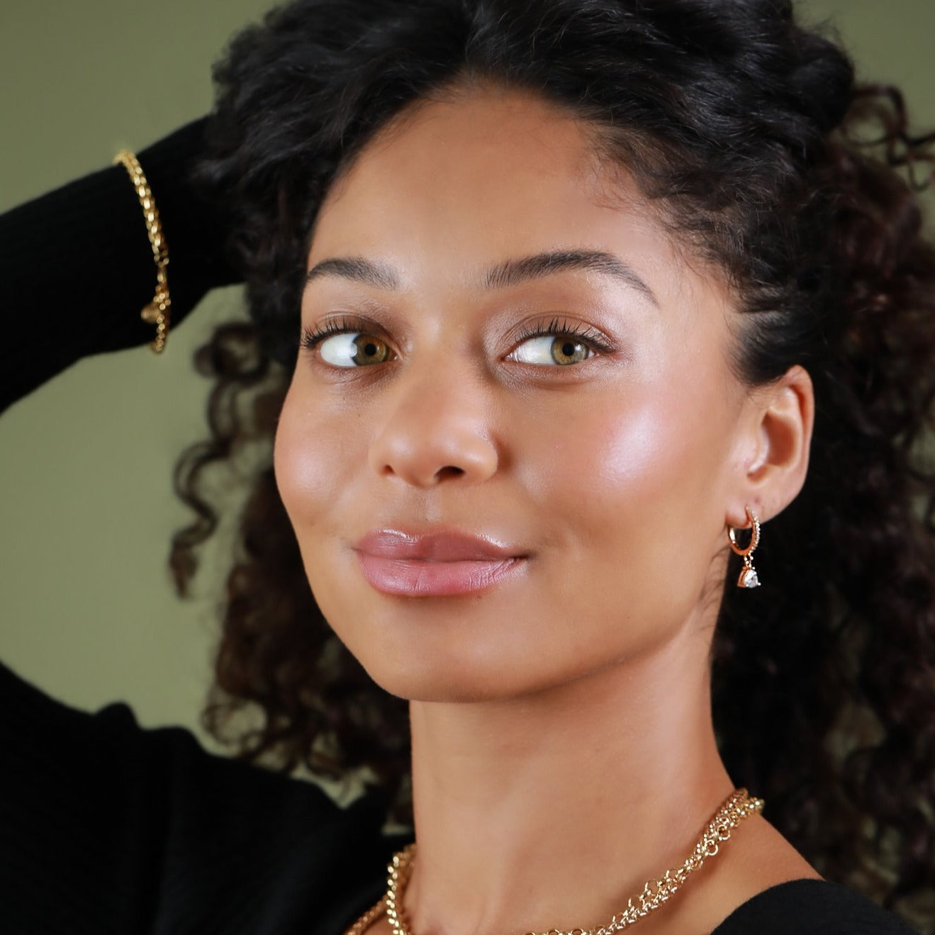 Lucy Huggie Hoops White