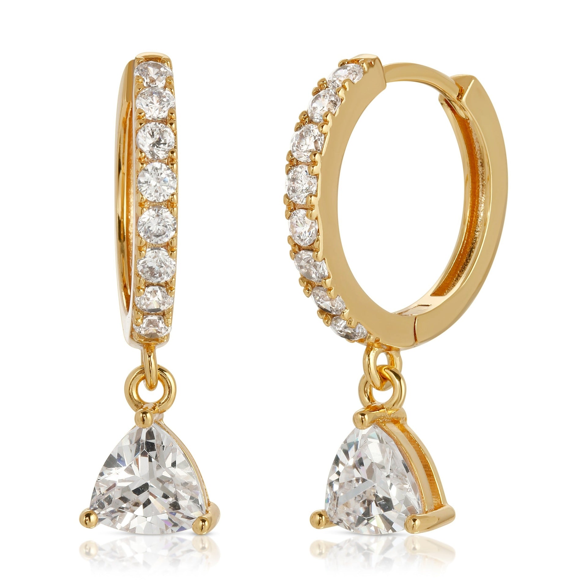 Lucy Huggie Hoops White