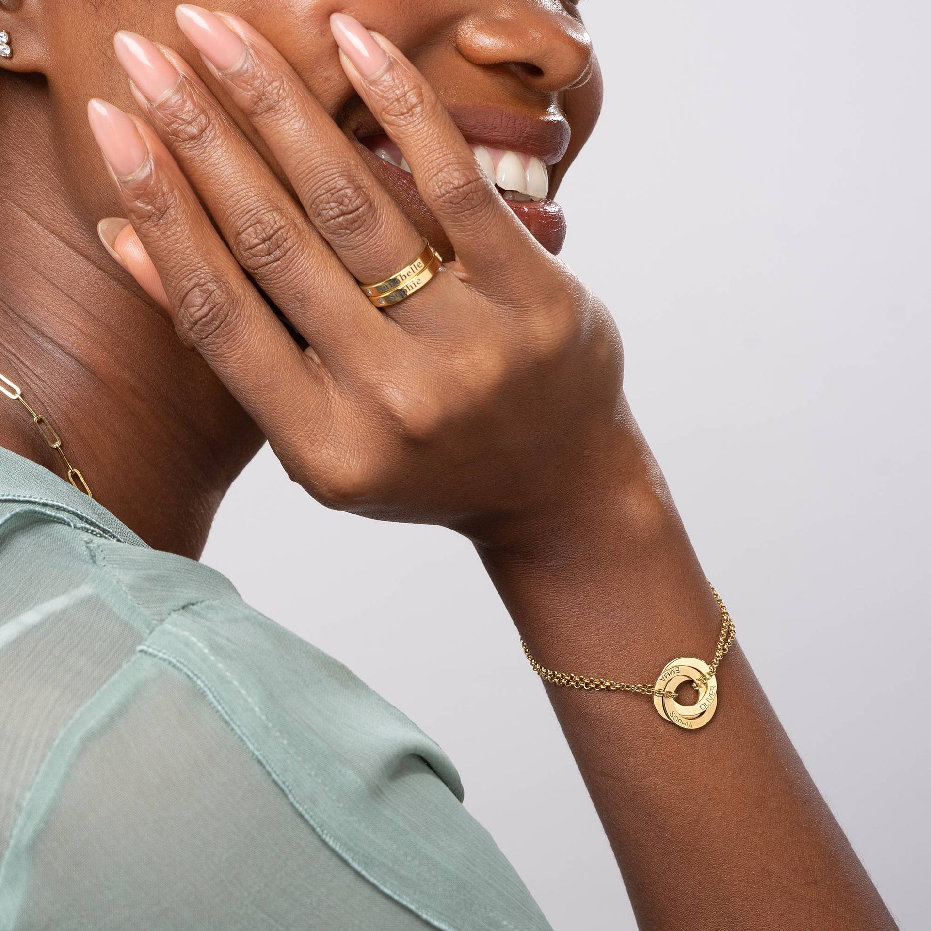 Lucy Russian Ring Bracelet in 18K Gold Plating