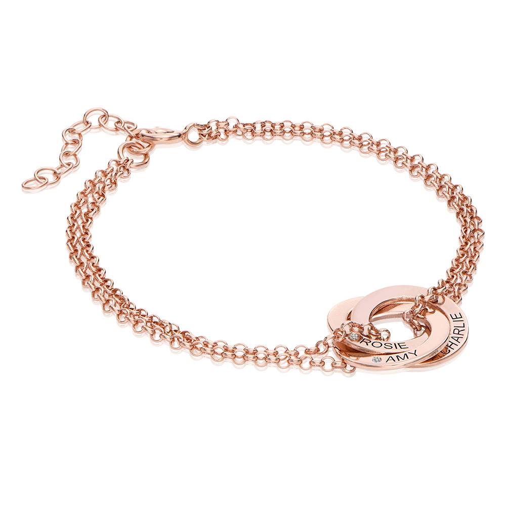 Lucy Russian Ring Bracelet with Diamond in 18K Rose Gold Plating