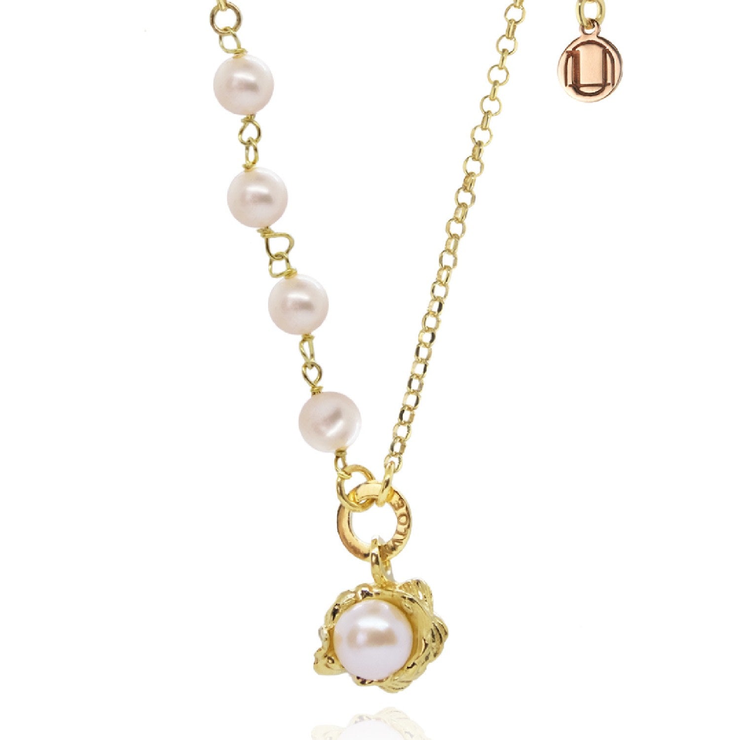 Lumina Necklace Gold-Plated With Pearl