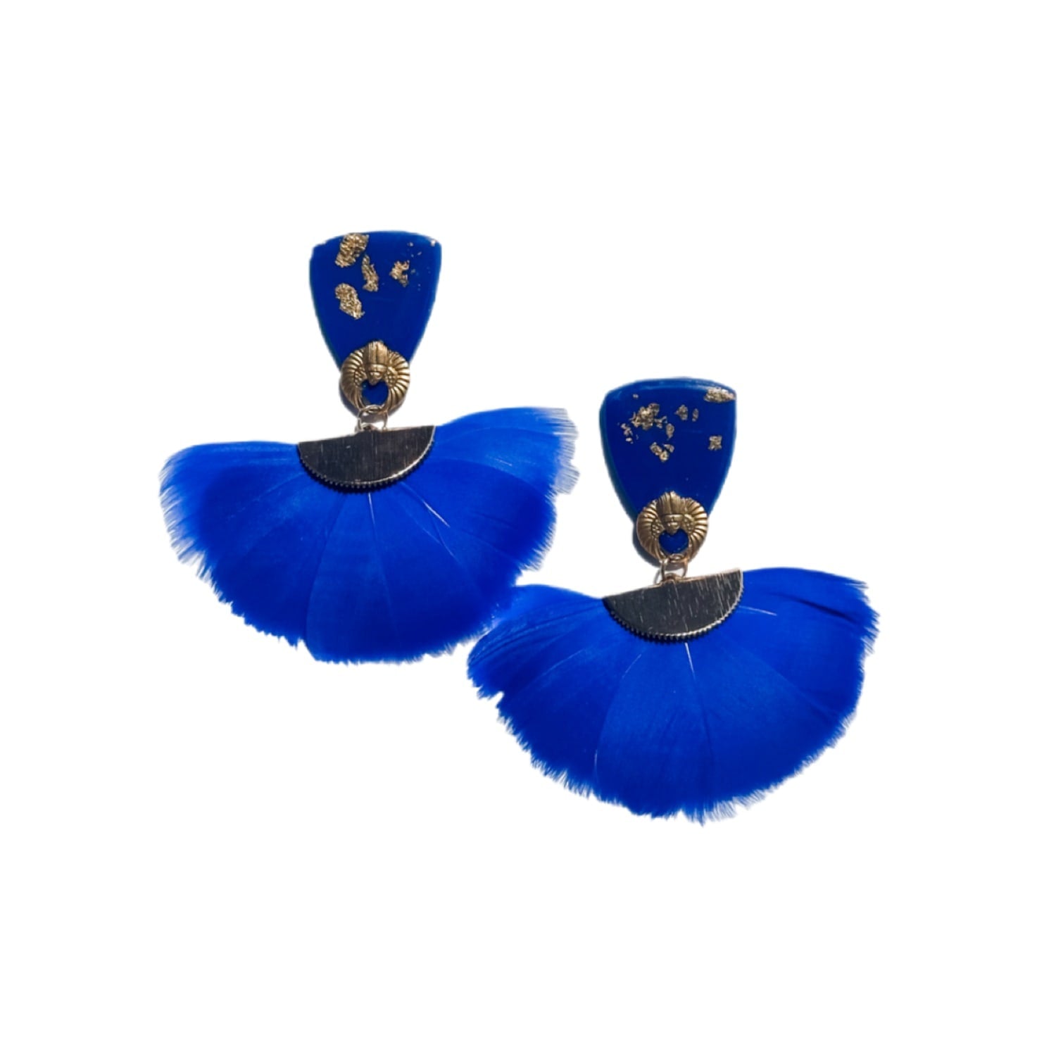Luminous Blue Statement Earrings