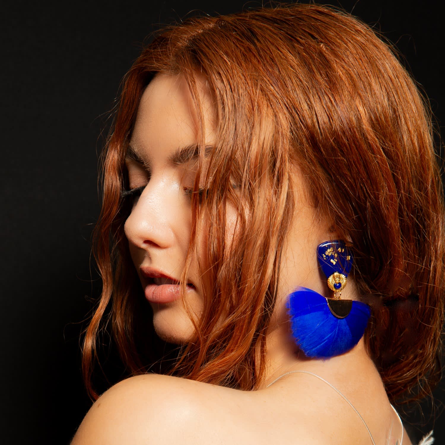 Luminous Blue Statement Earrings