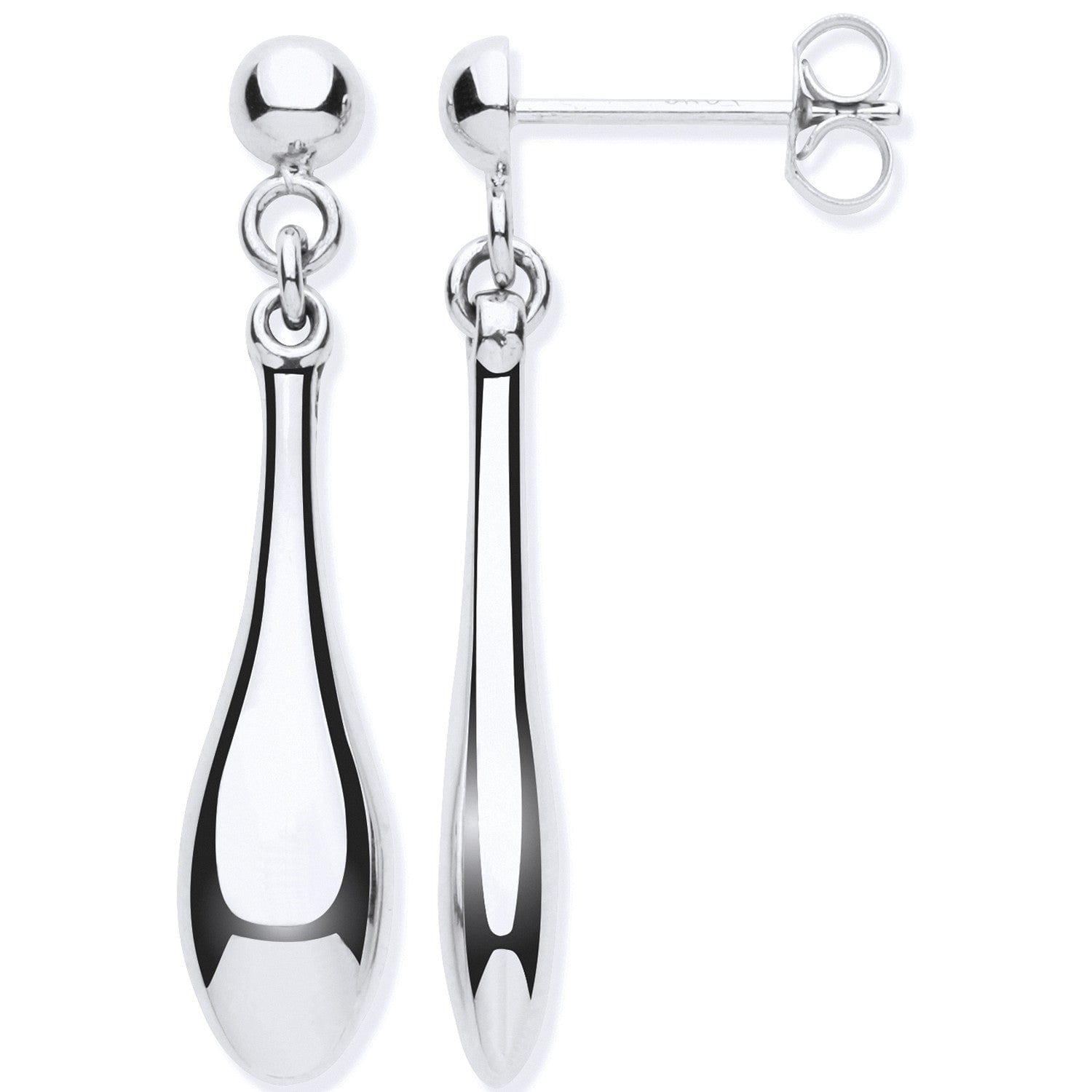 Luminous Grace 9Ct Solid White Gold Drop Earrings