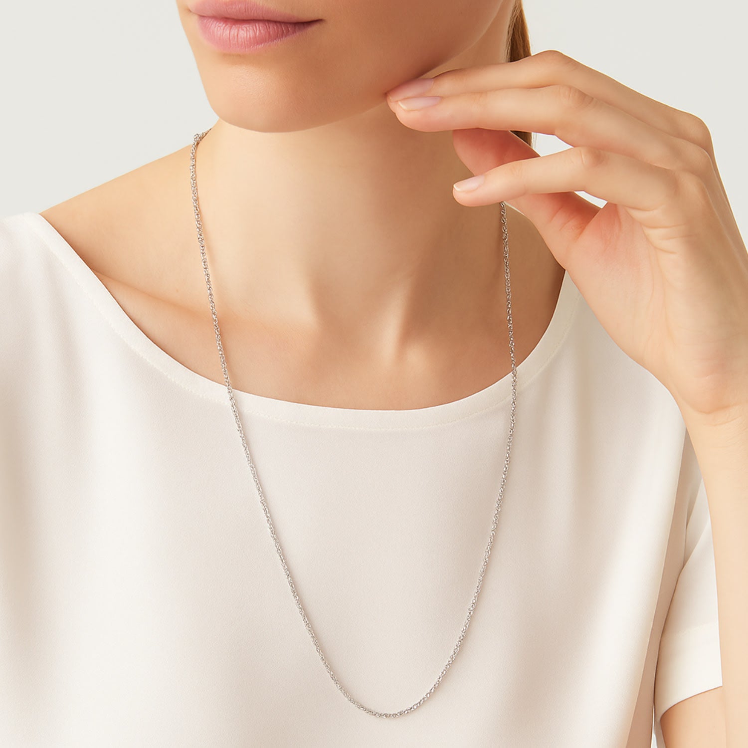 Luminous Necklace – Sixty Cm Chain- Sterlin Silver