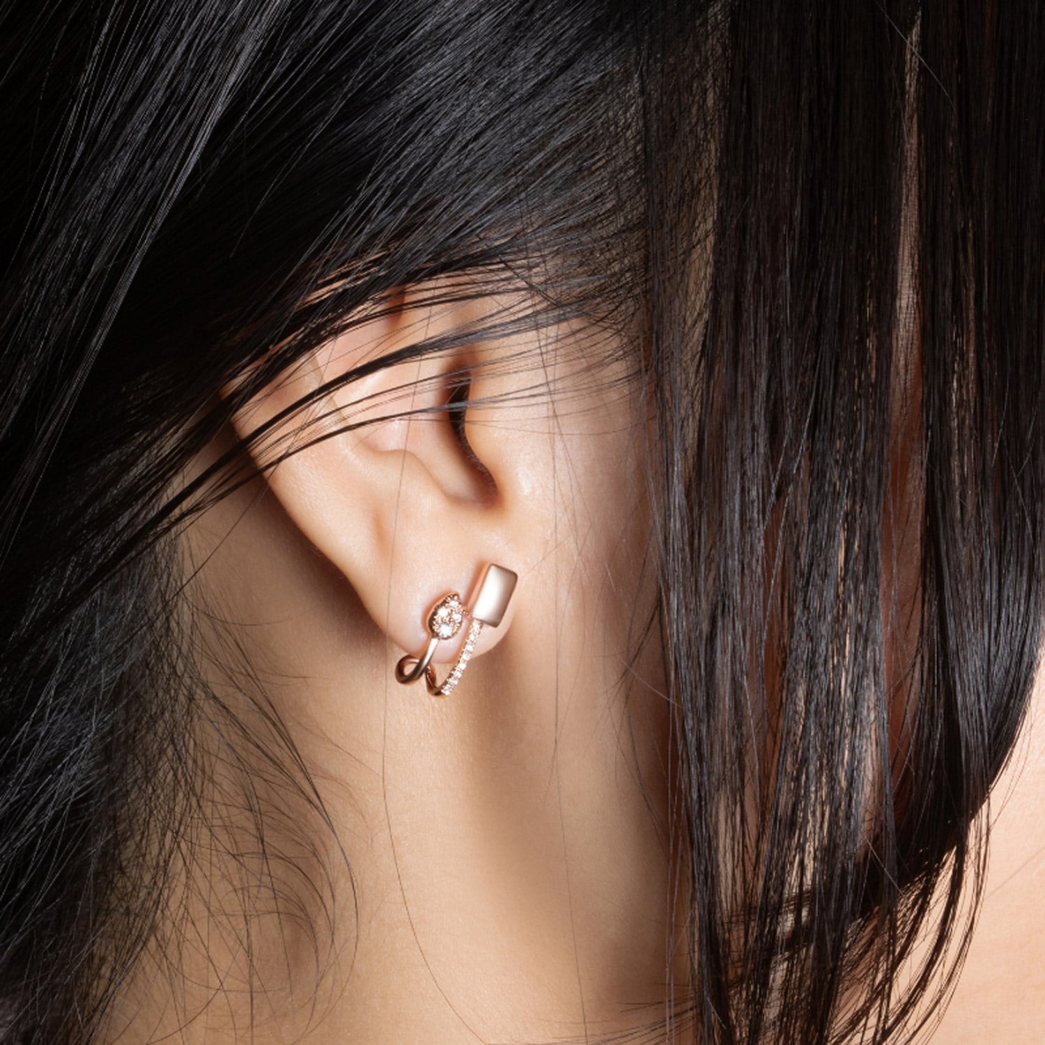 Luna Double Diamond Single Earring