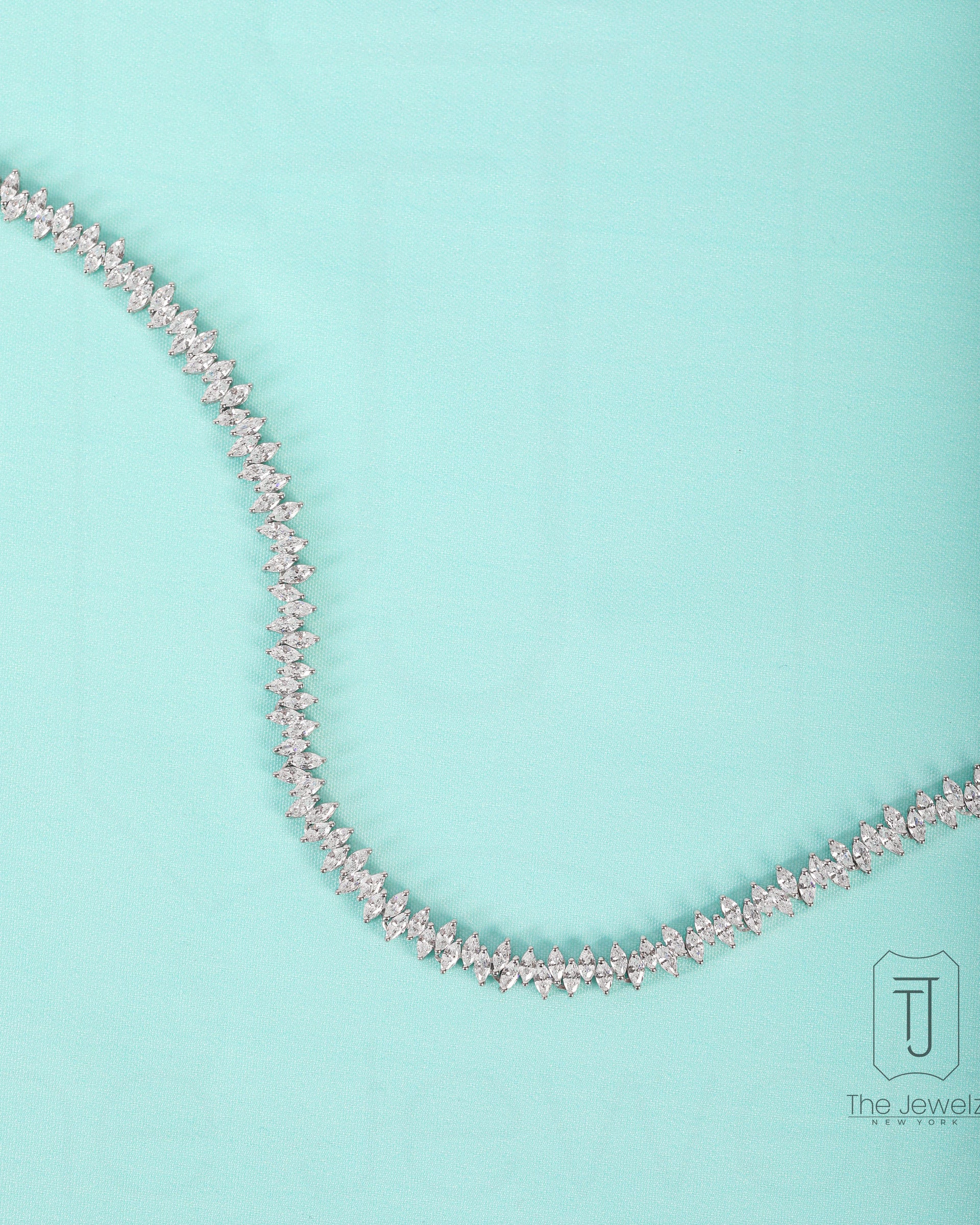 Luna Marquise Tennis Necklace In Sterling Silver