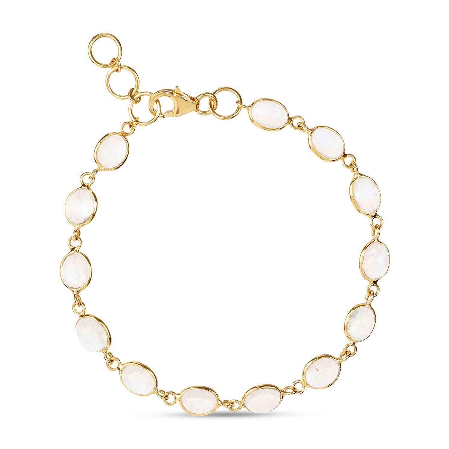 Luna Moonstone Gemstone & Chain Bracelet