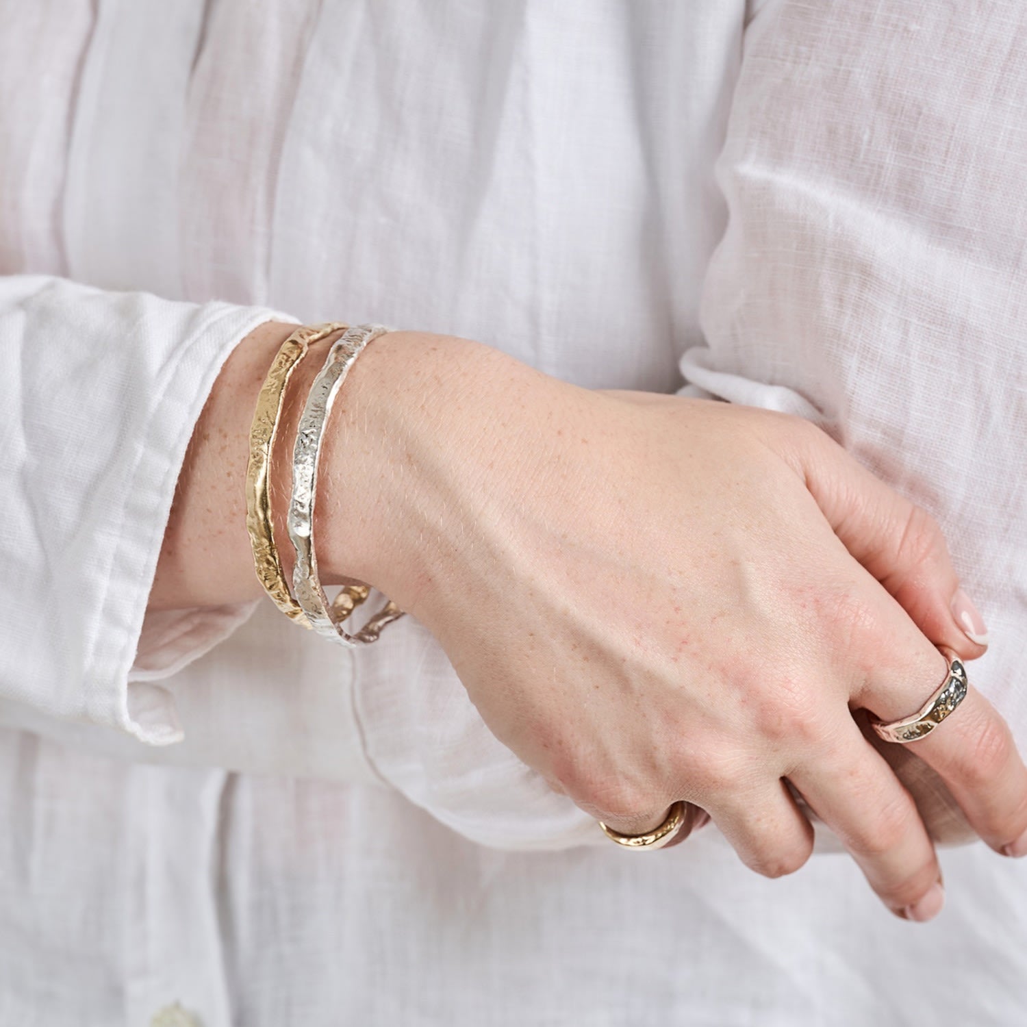 Luna Solid Sterling Silver Bangle