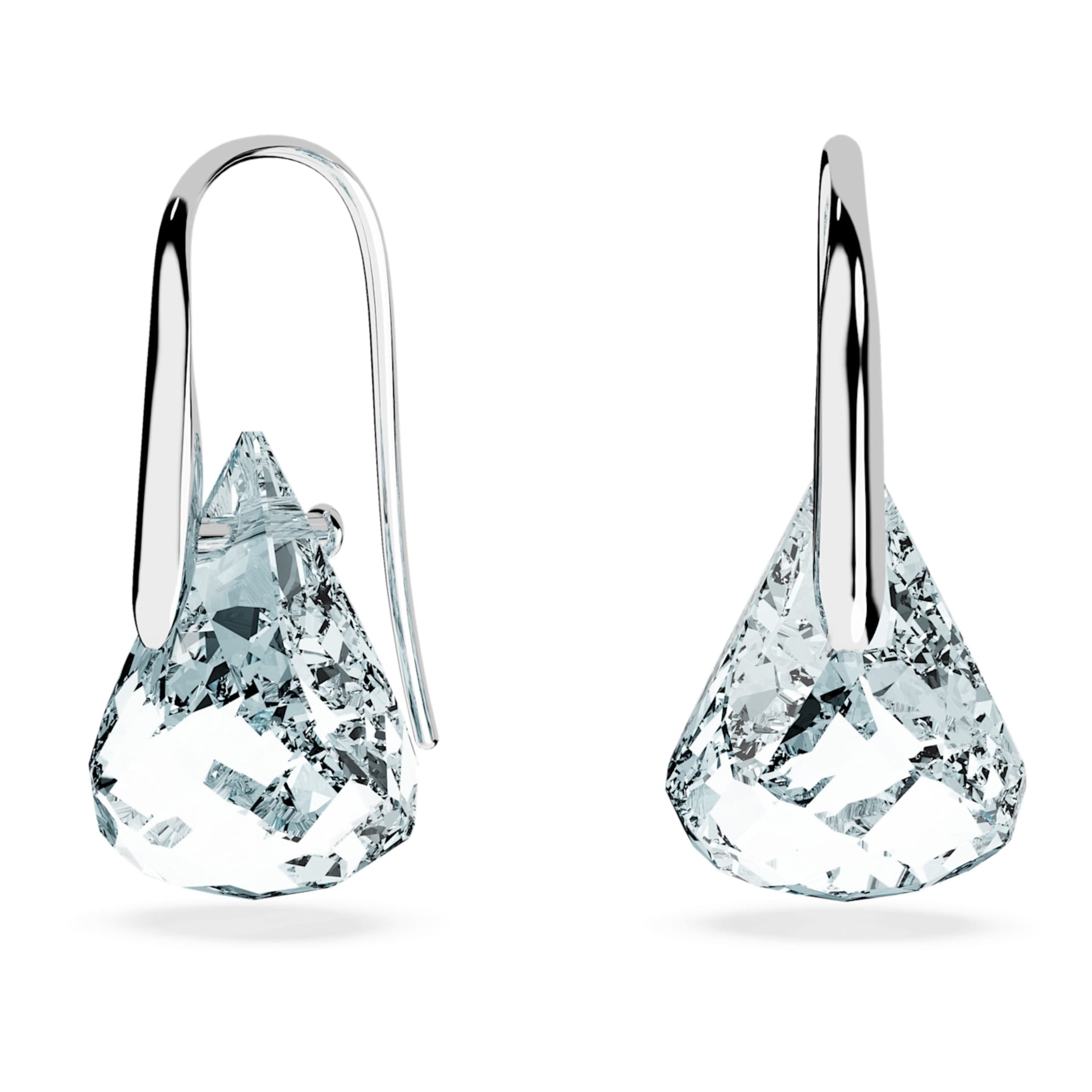 LUNAR DROP EARRINGS BLUE RHODIUM PLATED