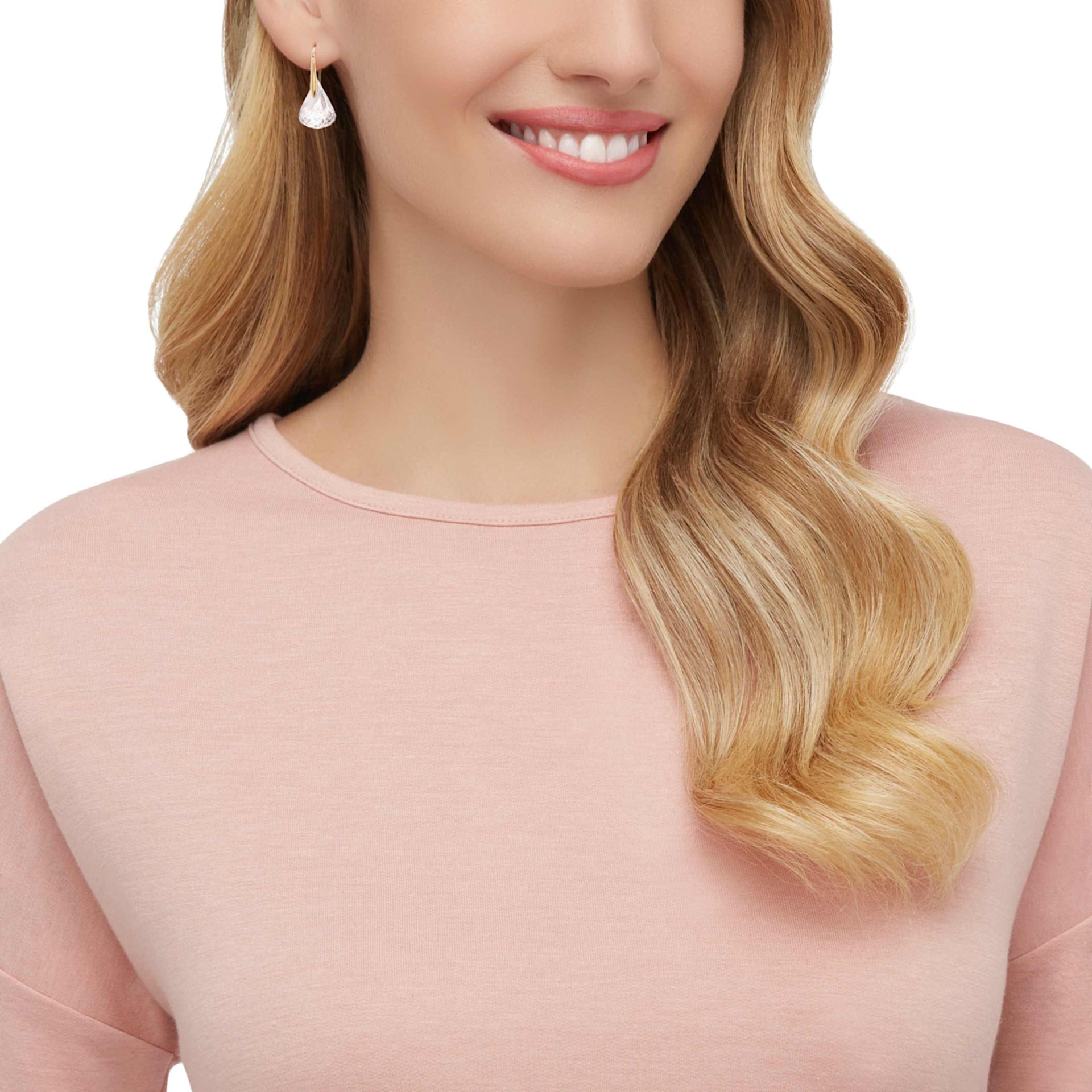 LUNAR DROP EARRINGS PINK ROSE GOLD TONE PLATED