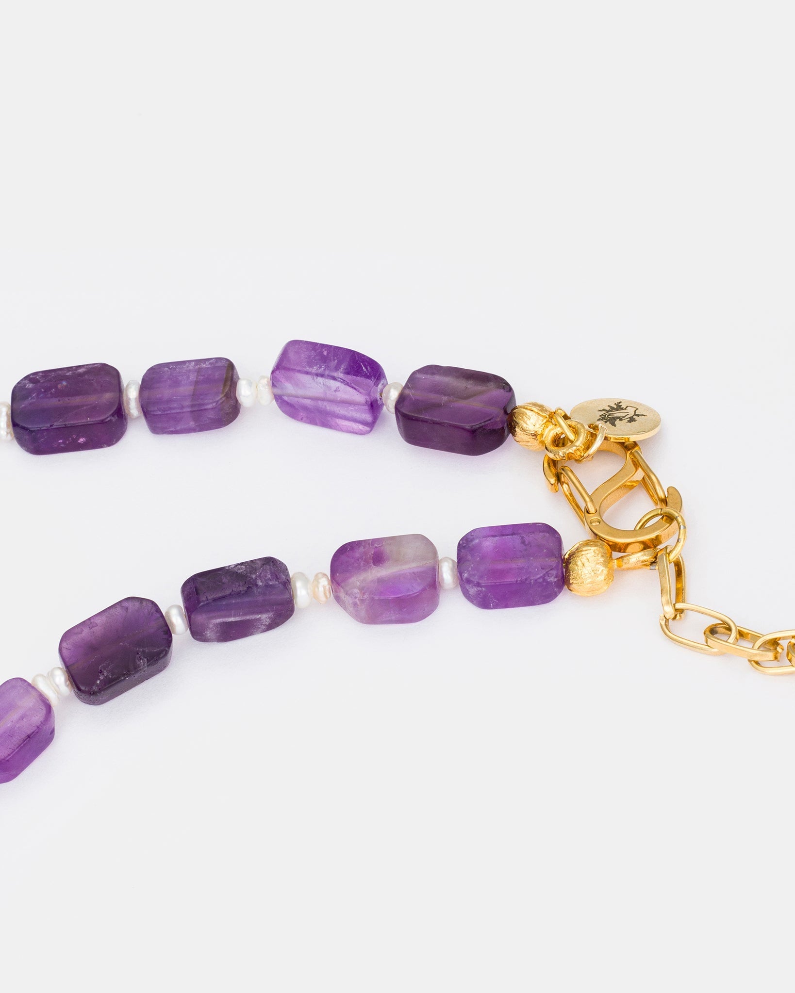 Lunar Harmony Necklace With Amethyst & Pearls