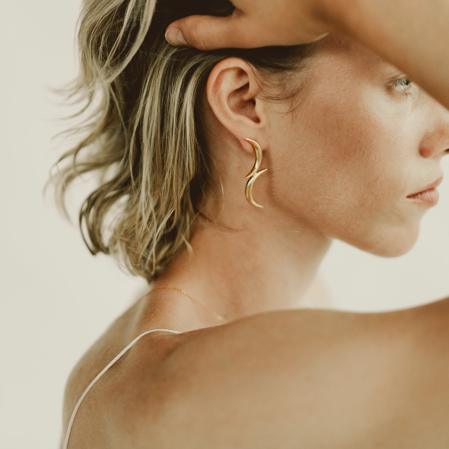 Lunar Mirror - Dangle Earrings 24K Gold Plated