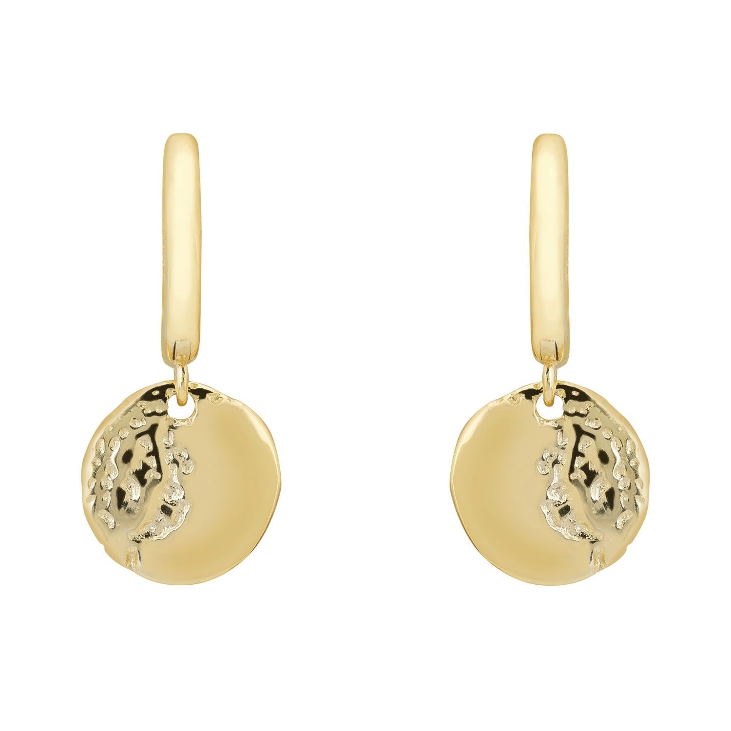 Lunar Moon Huggie Hoop Earrings Gold