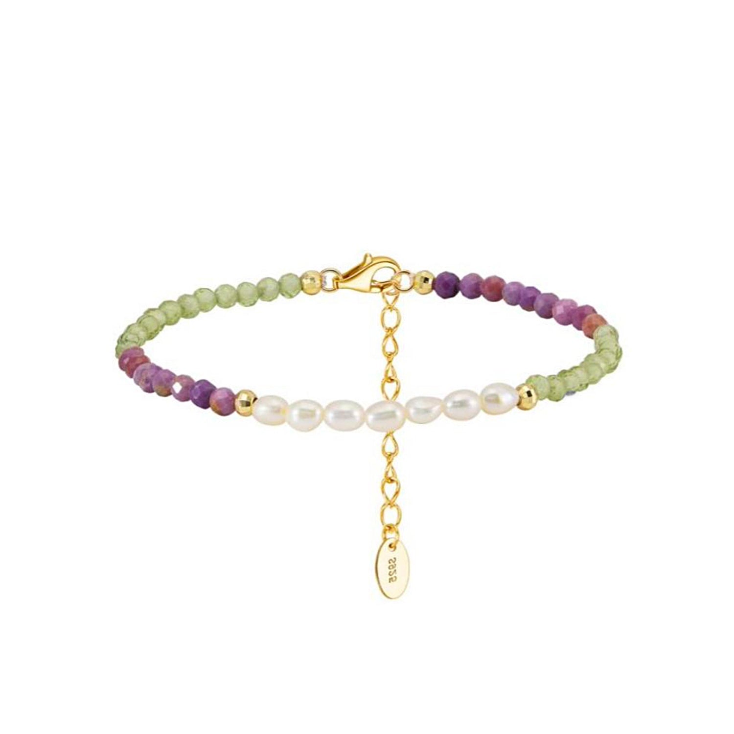 Lunari Purple Mica & Pearl Beaded Bracelet