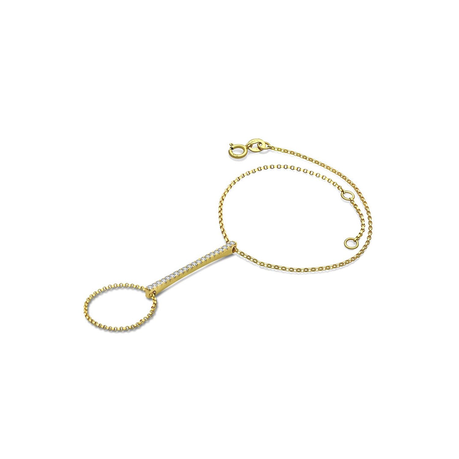 18K Yellow Gold Diamond Bar 2 Way Diamond Bracelet