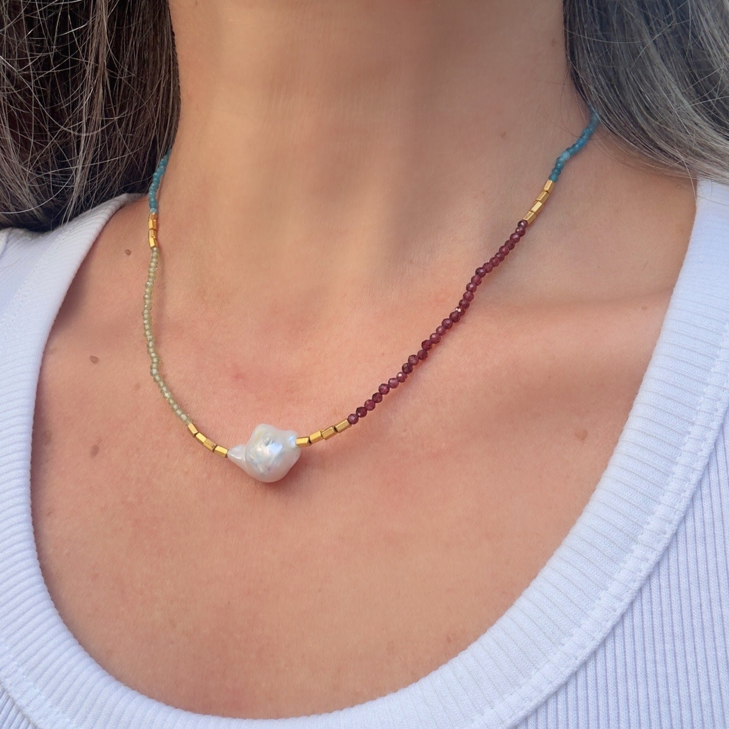 Lustre Stone Summer Necklace