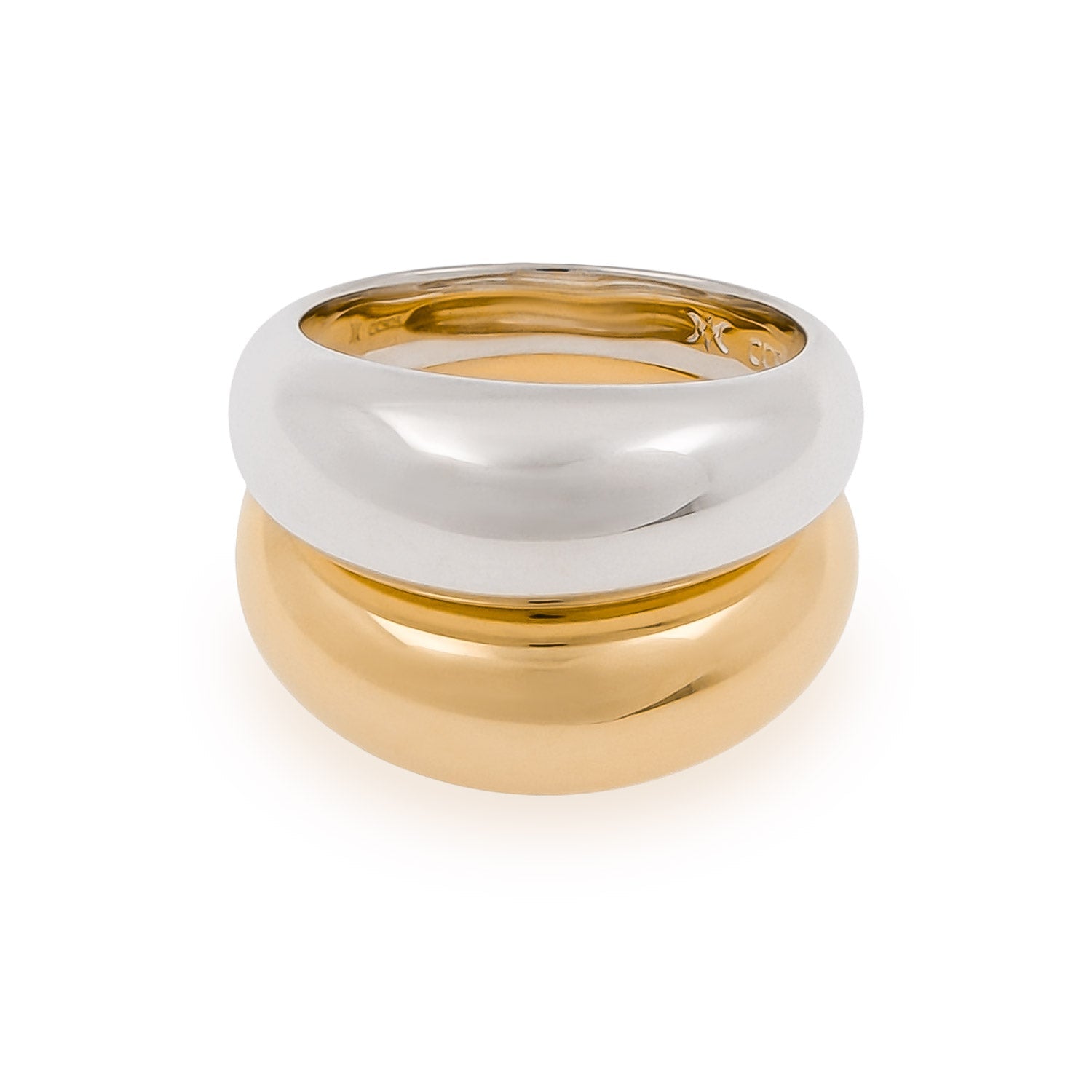 Lux Dome Ring Set - Silver & Gold