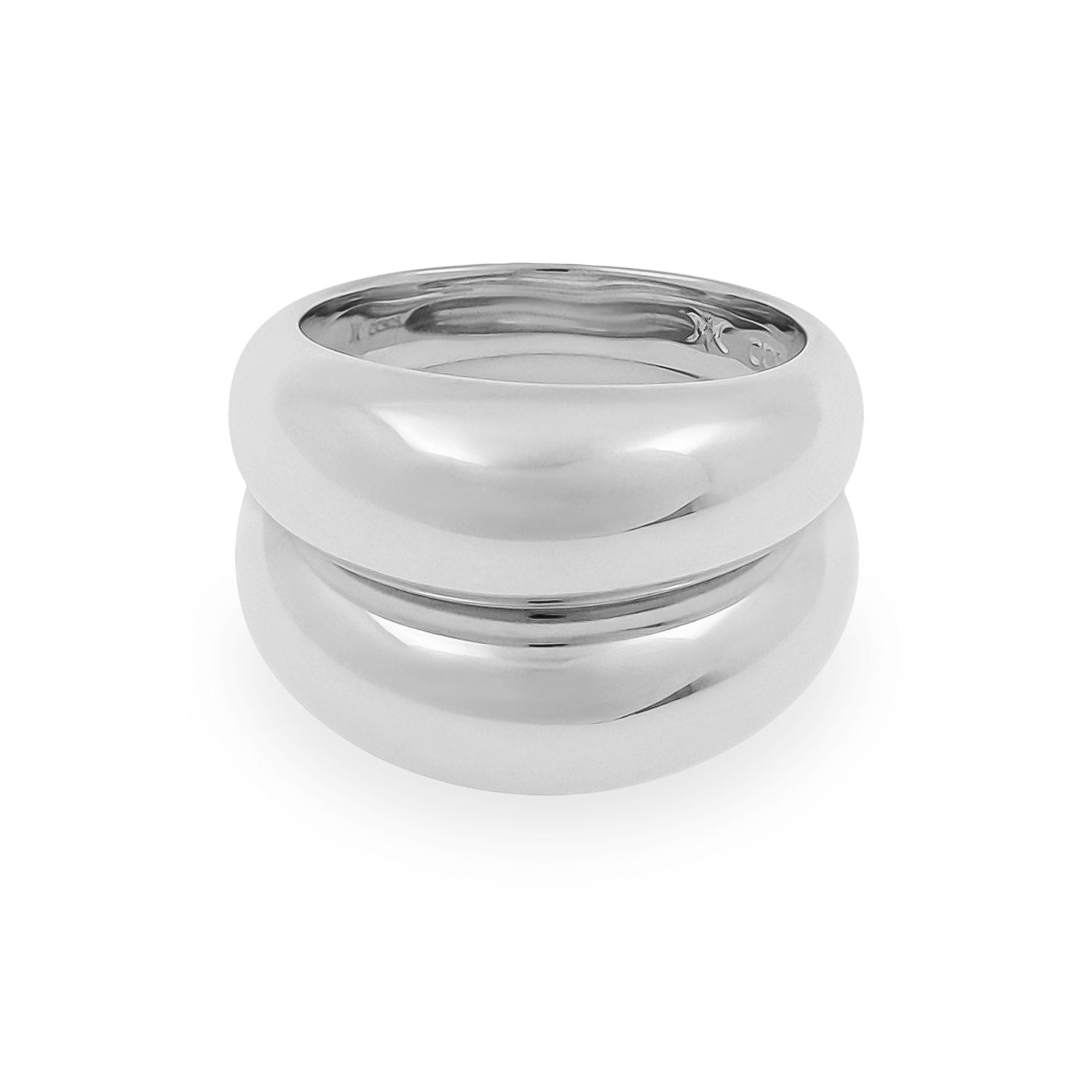 Lux Dome Ring Set - Silver & Silver