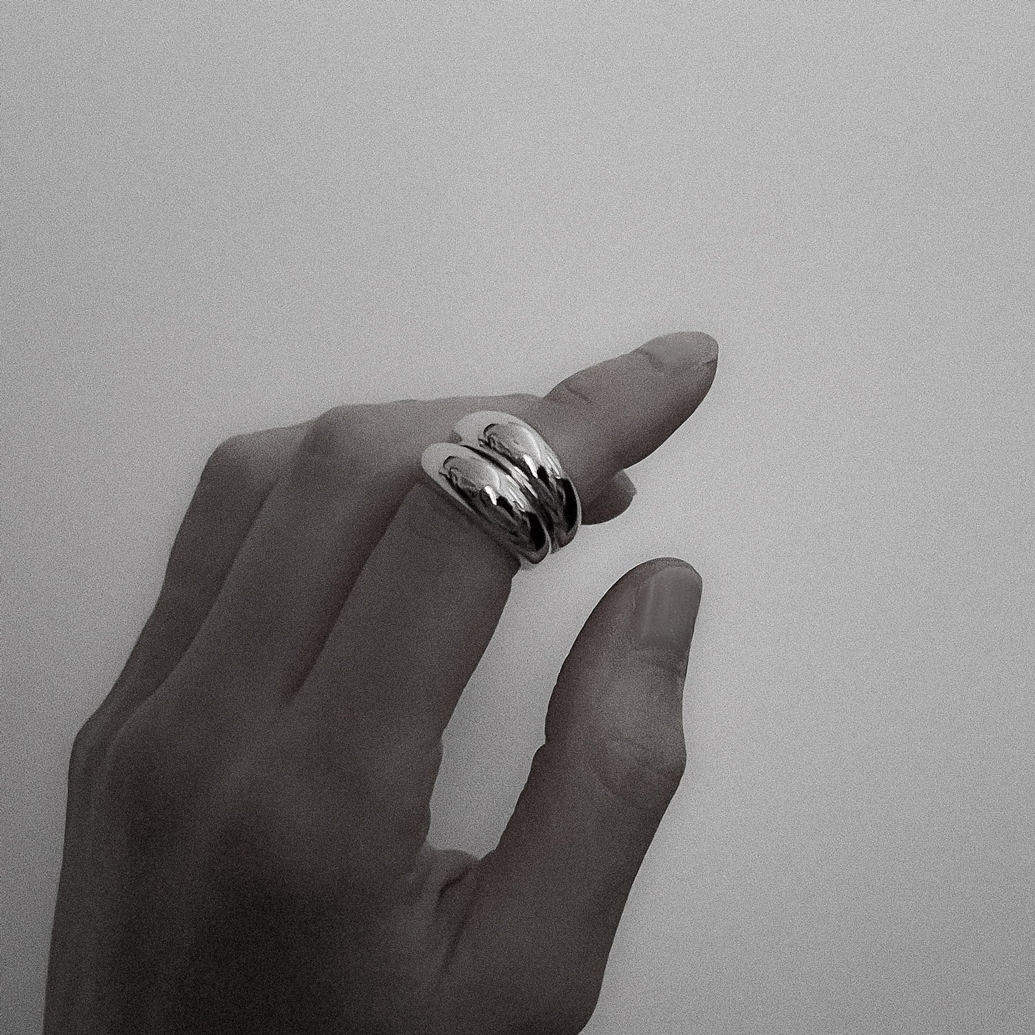 Lux Dome Ring Set - Silver & Silver