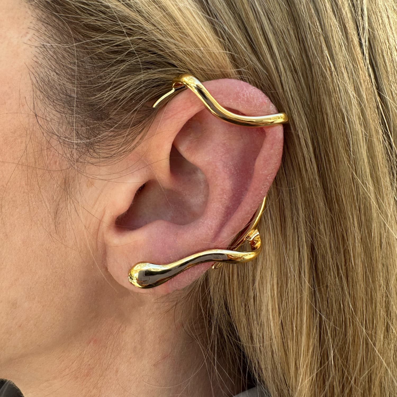 Luxe Ear Cuff Gold Minimal Statement Minimalist Maximalist Unique Ear Climber Earring