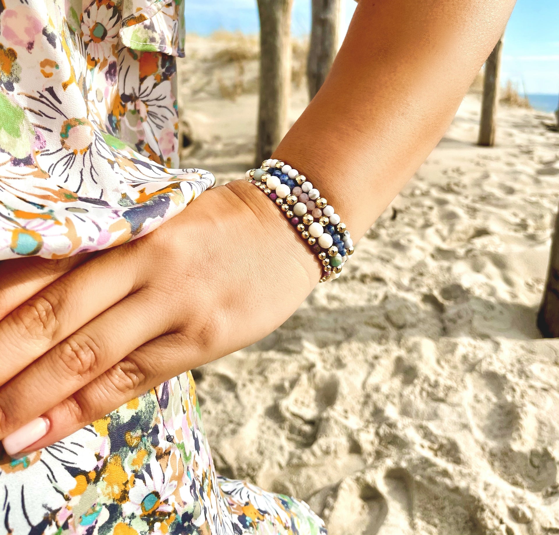 Capri Sunset Coral Gold Bracelet