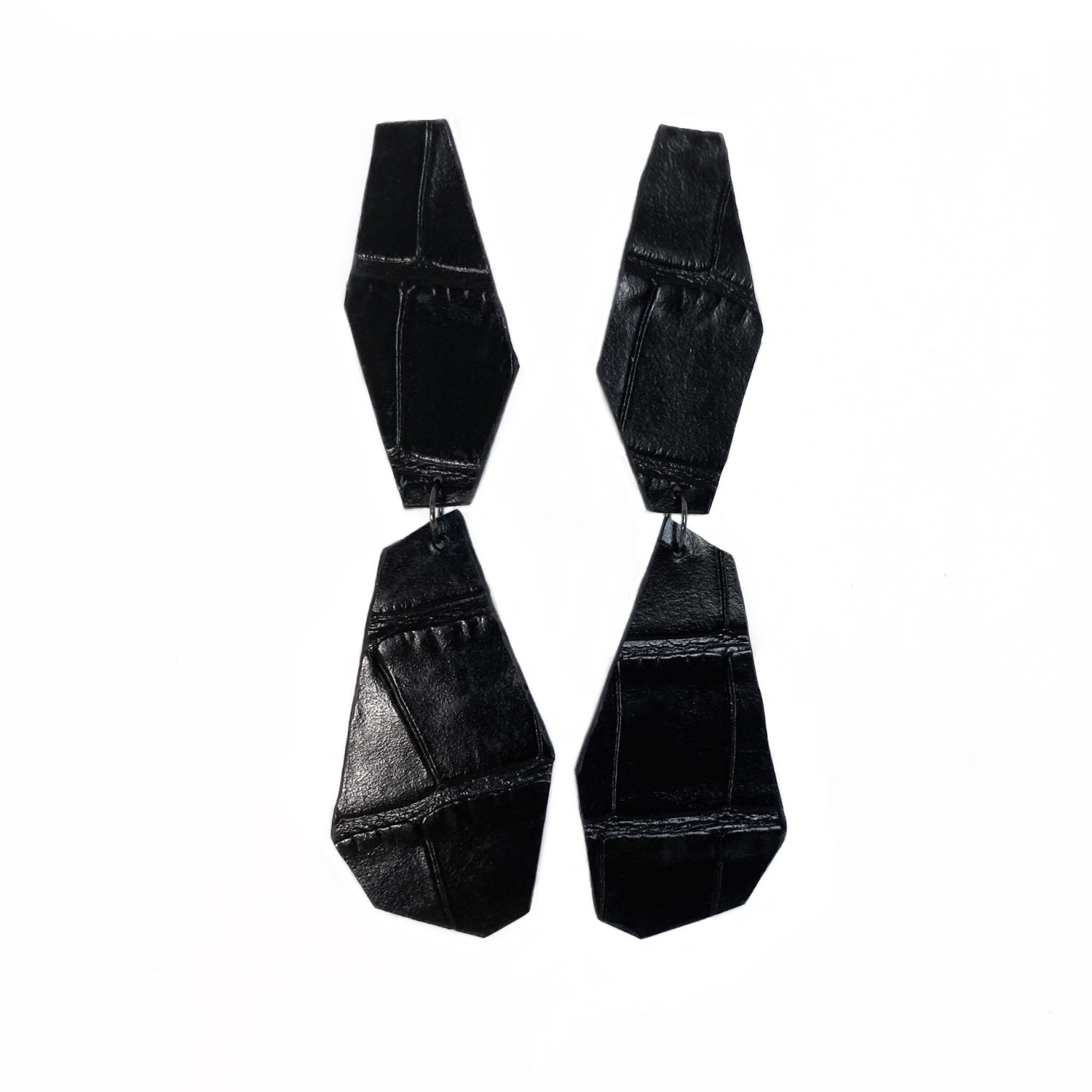 Geometric Goddess Earrings Black