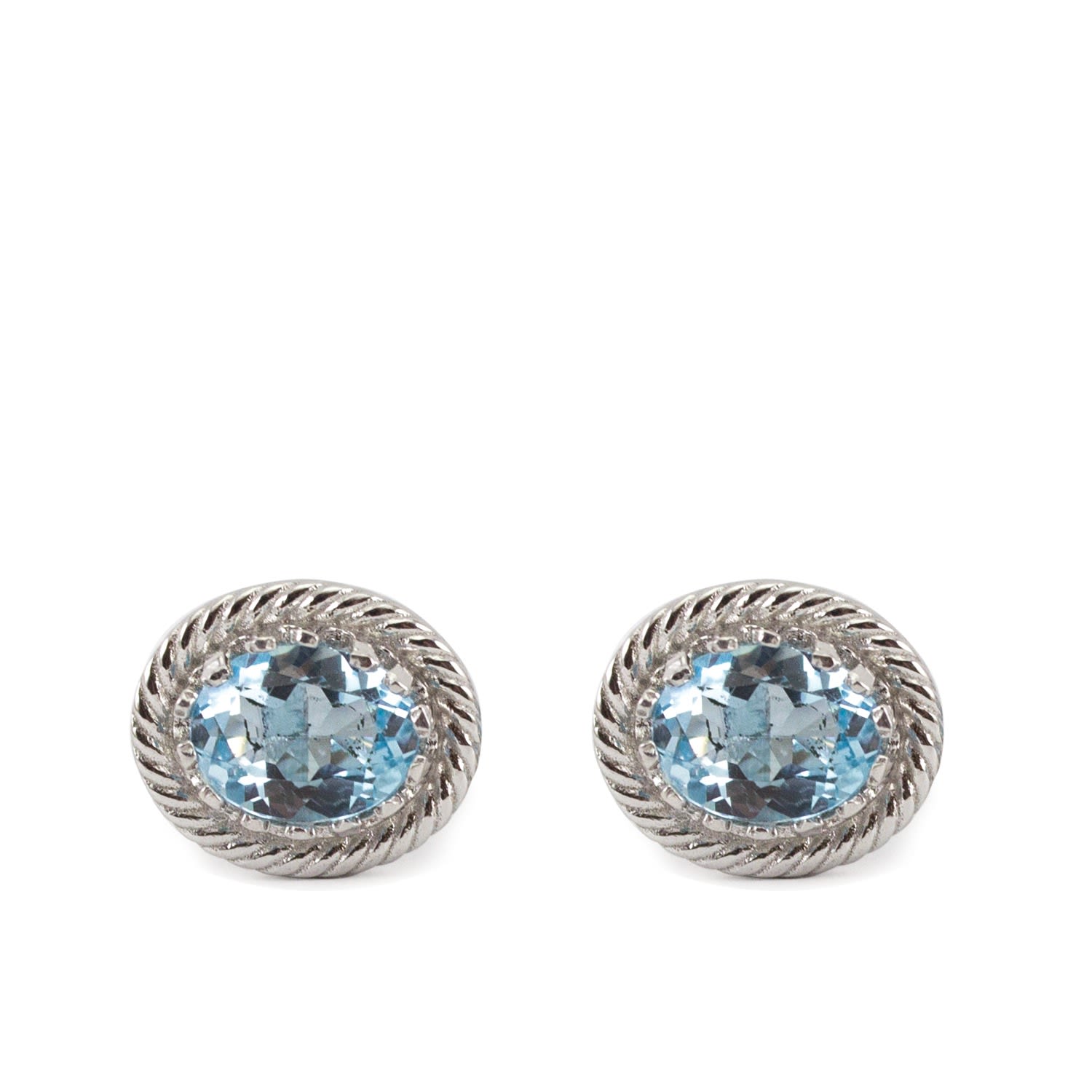 Luccichio Sky Blue Topaz Stud Earrings