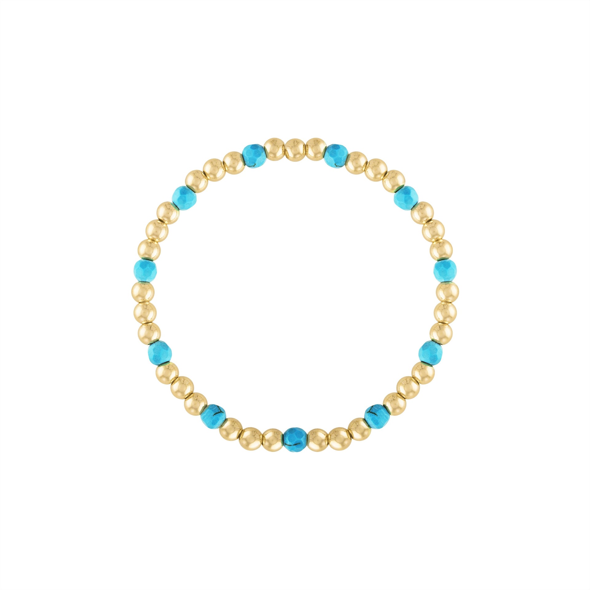 Turquoise Magnesite Gemstone Bubble Beaded Bracelet