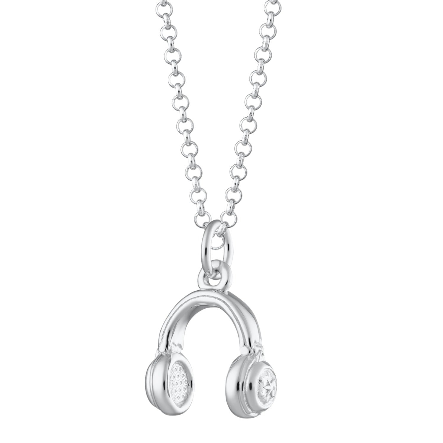 Silver Headphones Necklace