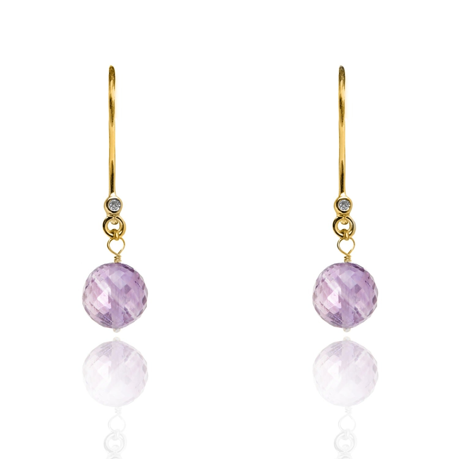 Amethyst Drop Earrings February Birthstone