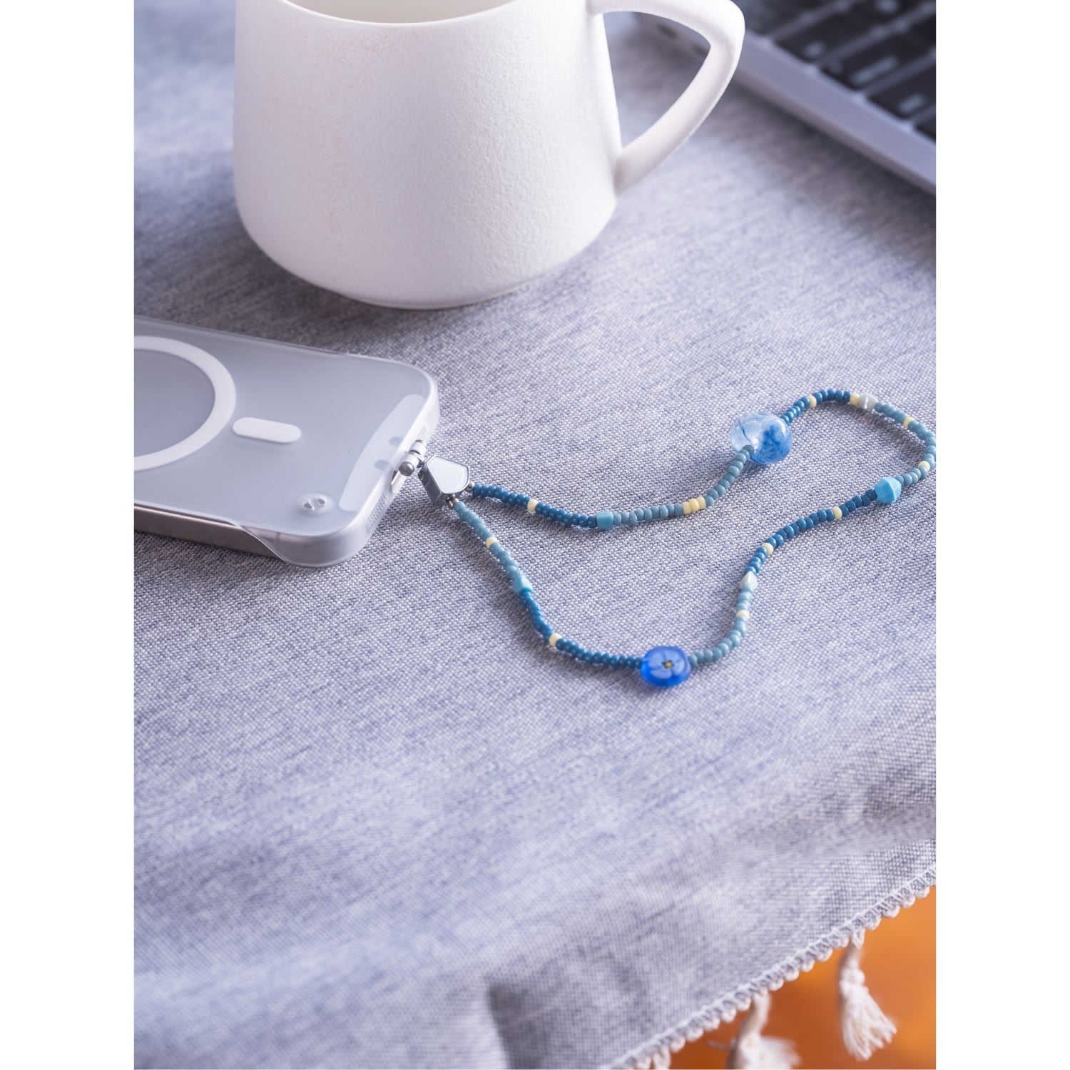 M Beads Phone Bracelet - Bluebell