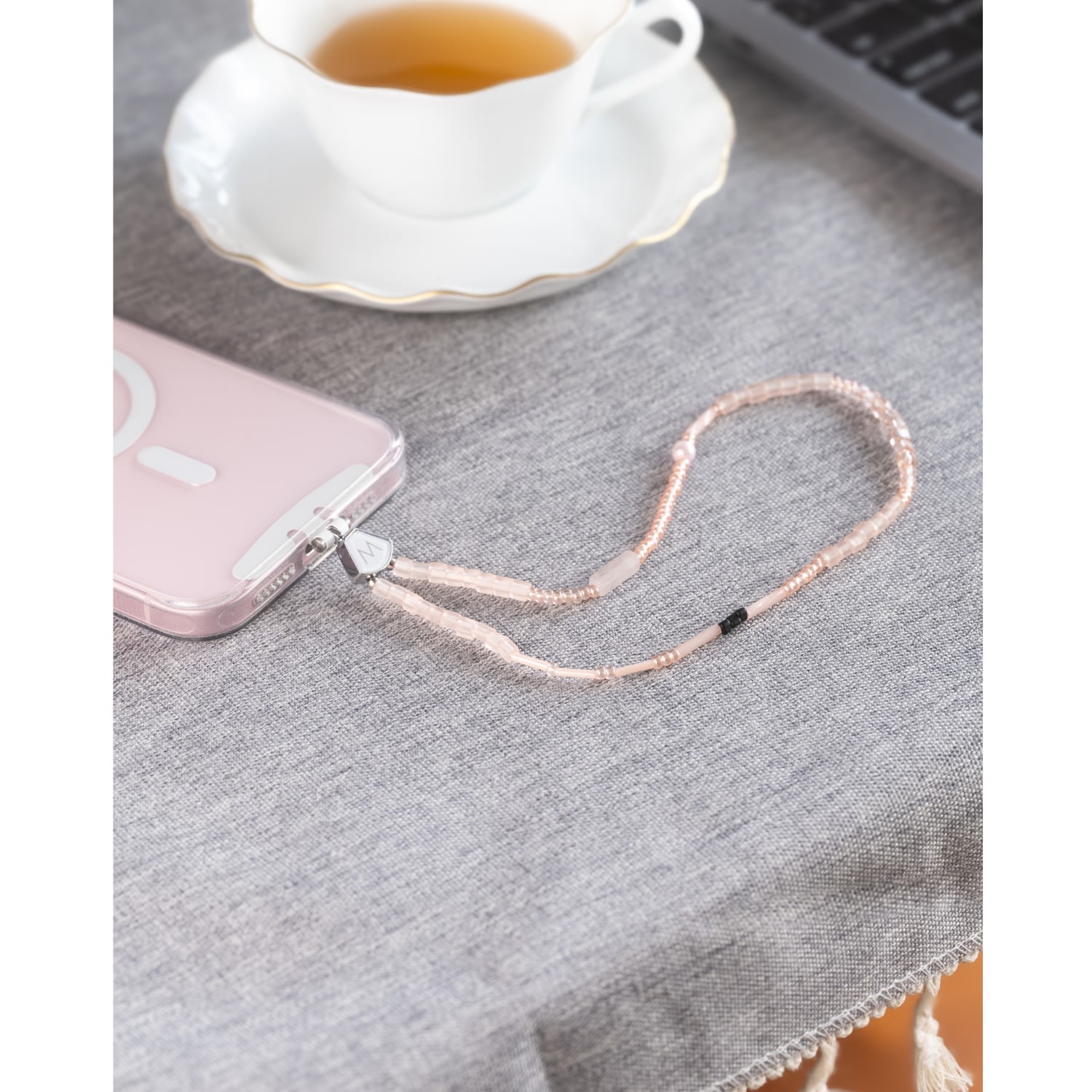 M Beads Phone Bracelet - Earl Grey