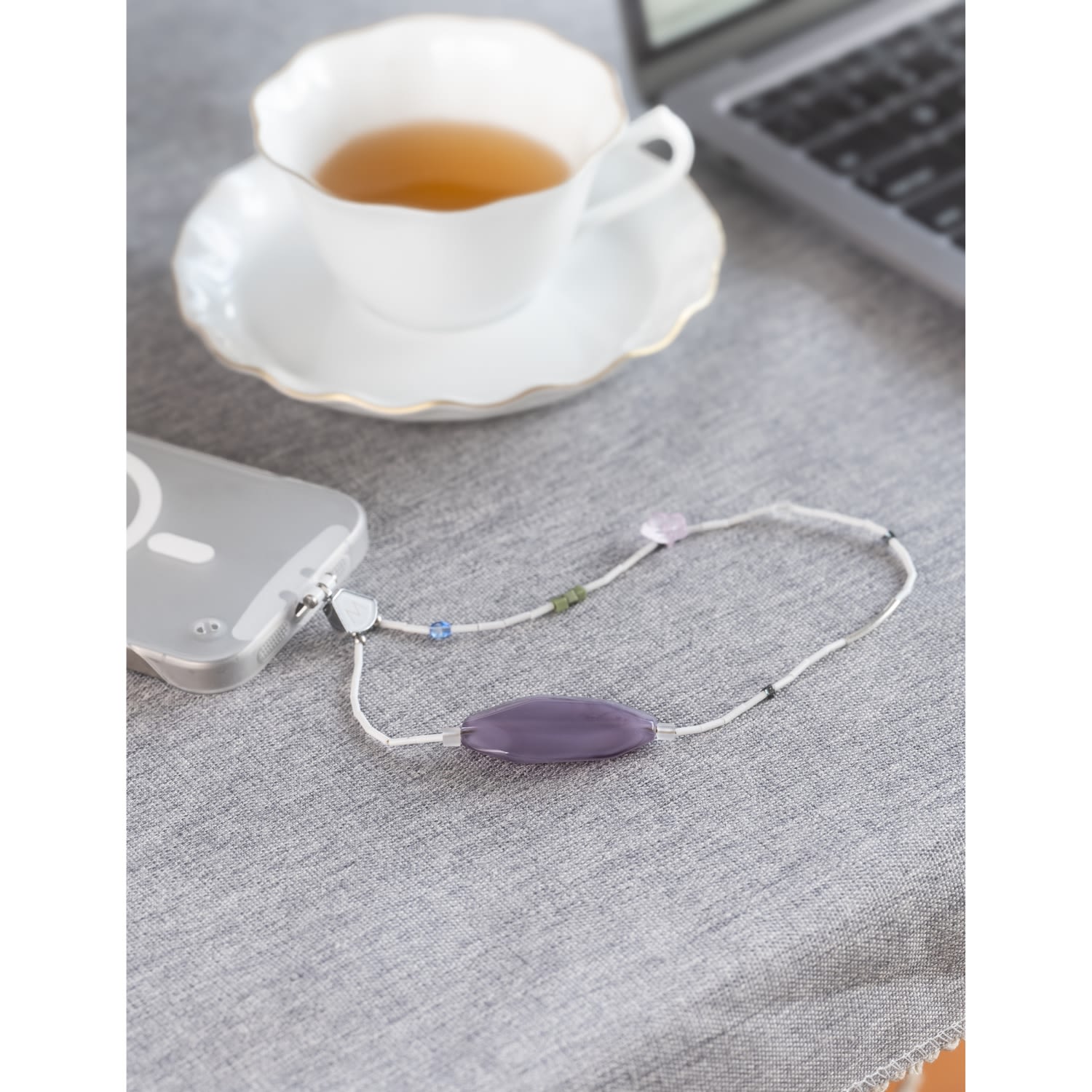 M Beads Phone Bracelet - Lavender