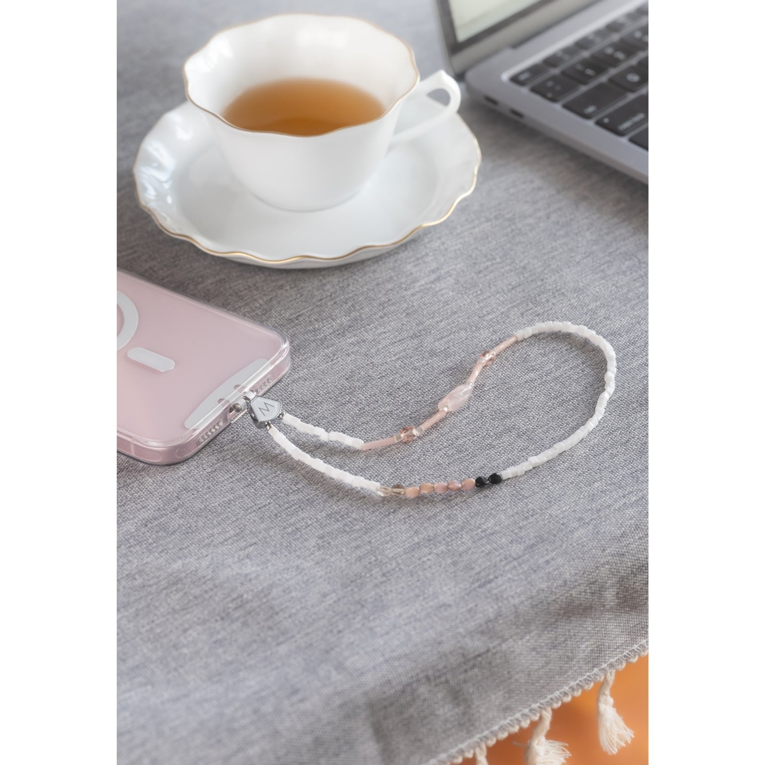 M Beads Phone Bracelet - Peach