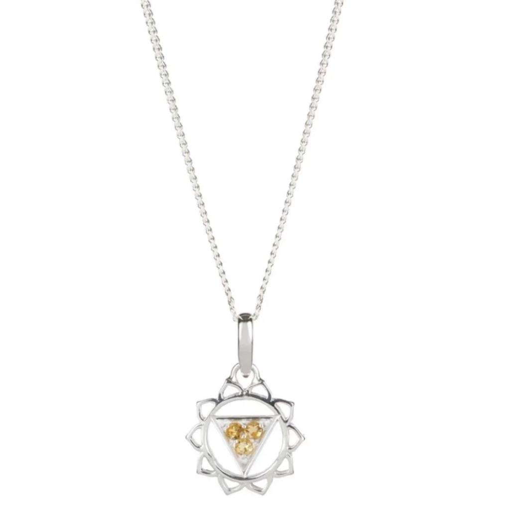 Solar Plexus Chakra Silver Necklace - Citrine