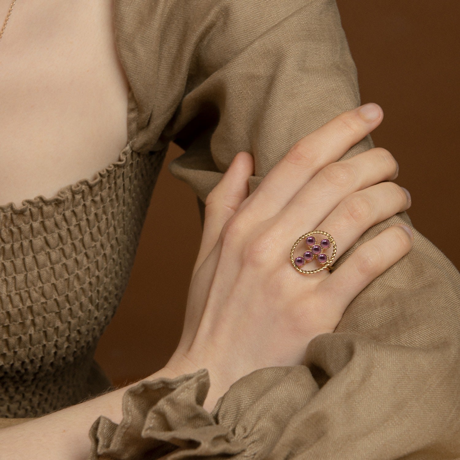 Hope Gold-Plated Rhodolite Ring