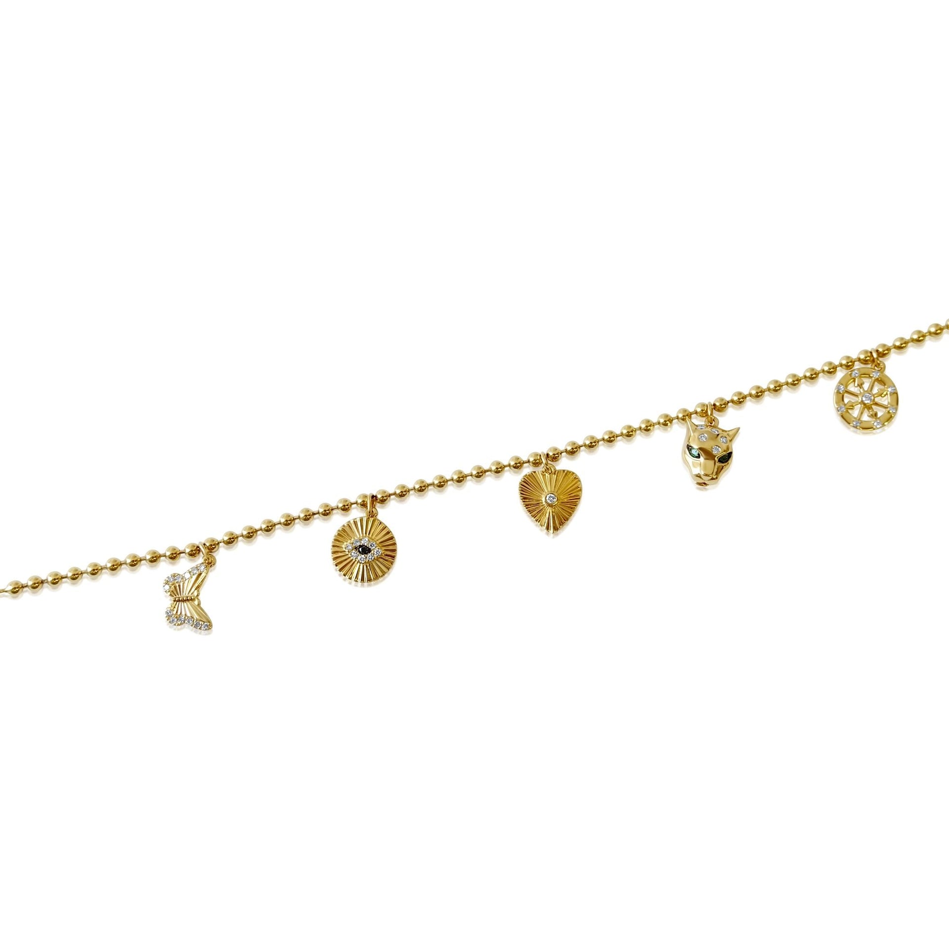 Gold Diamond Ball Bracelet