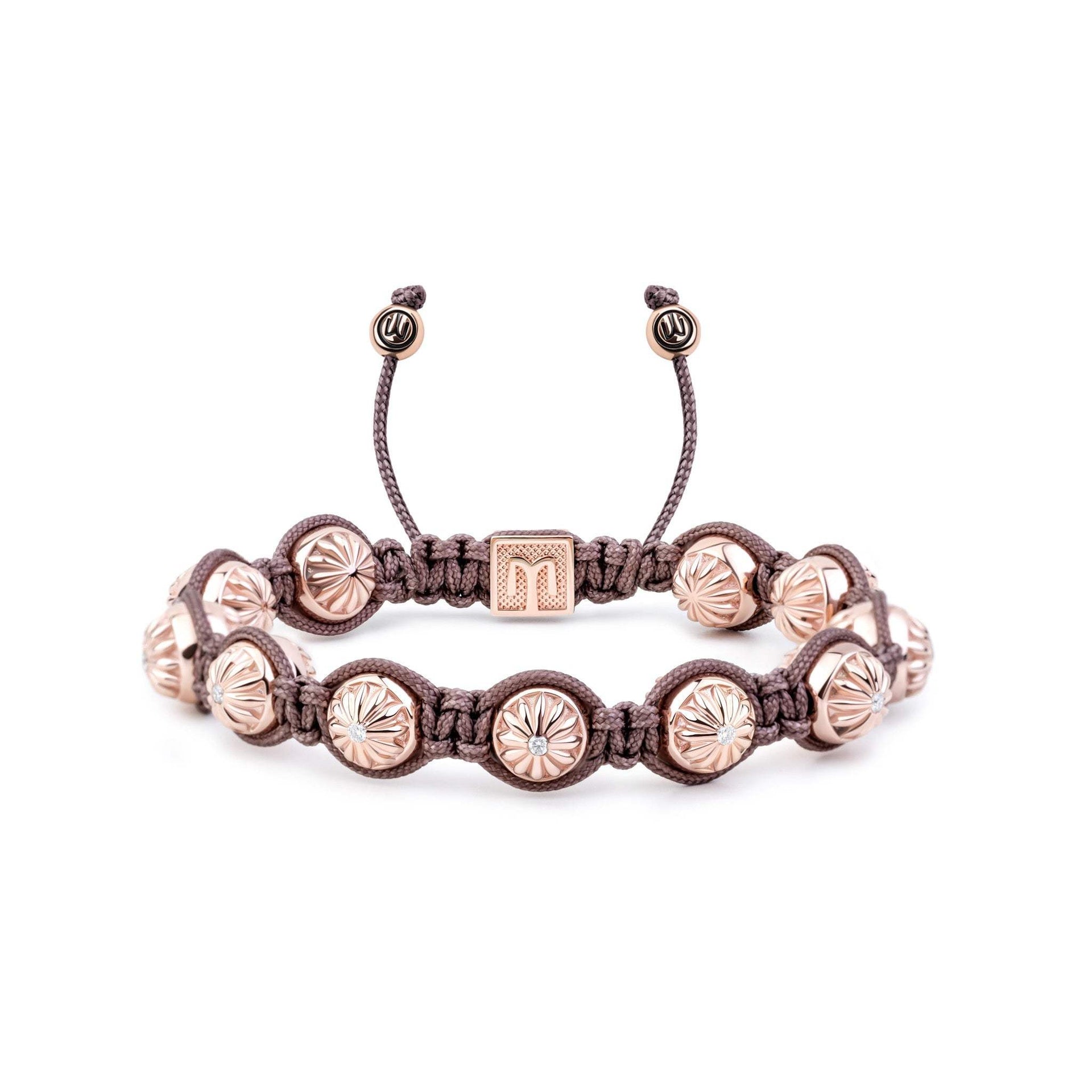 Macrame Bracelet In Dark Mauve & Rose Gold - The Maverick