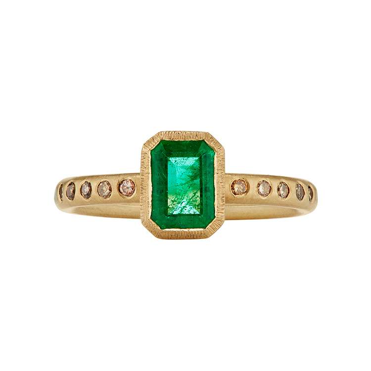 Madu Emerald Engagement Ring in 18ct SMO Gold