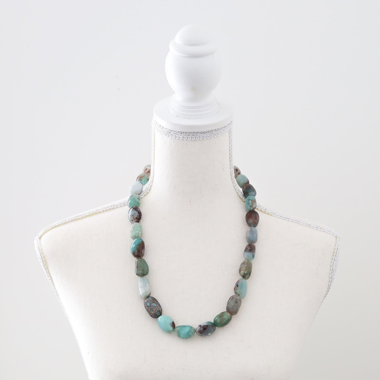 Madagascar Aquaprase & Labradorite Beaded Necklace